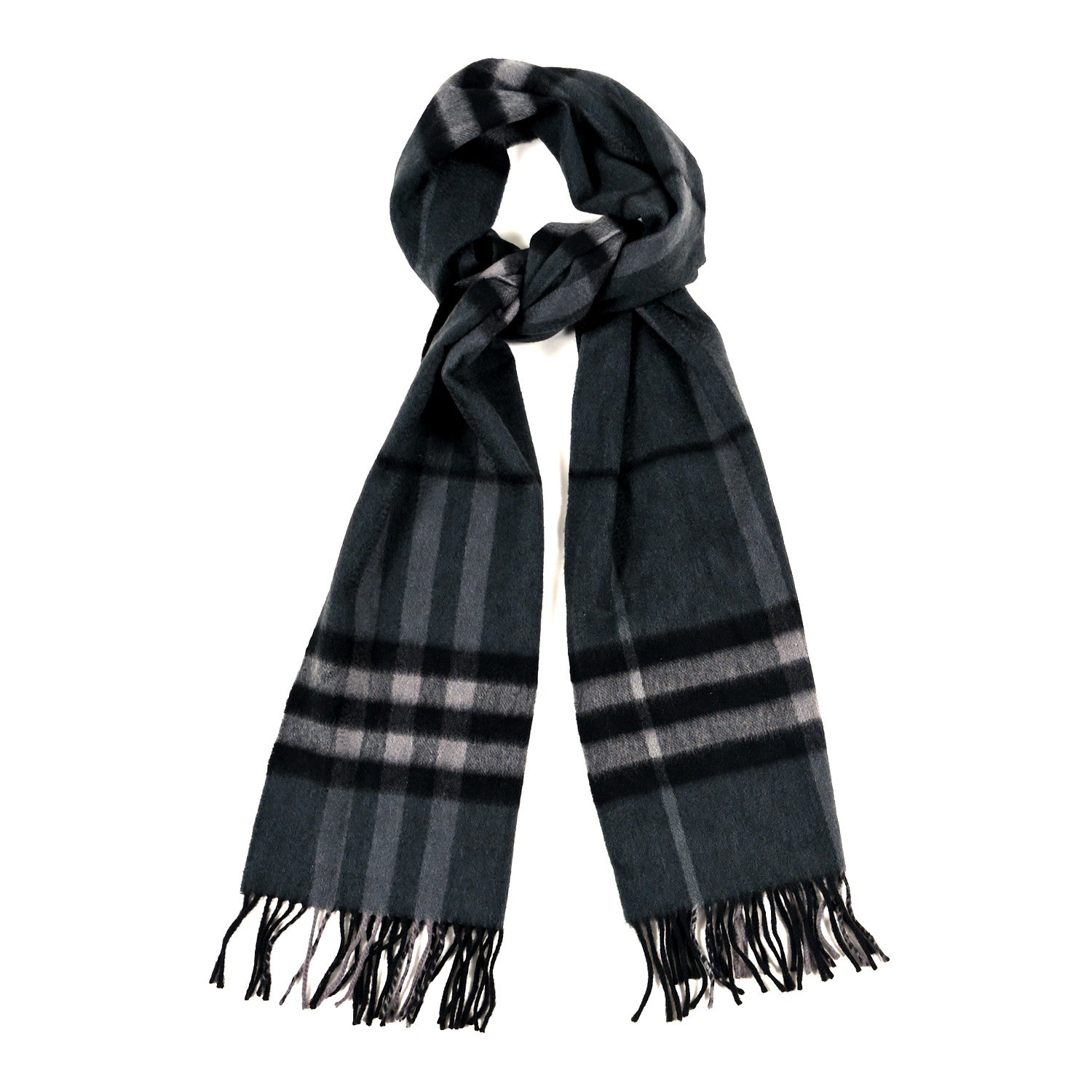Burberry Cashmere Giant Check Scarf Grey 1787498 – FASHIONPHILE