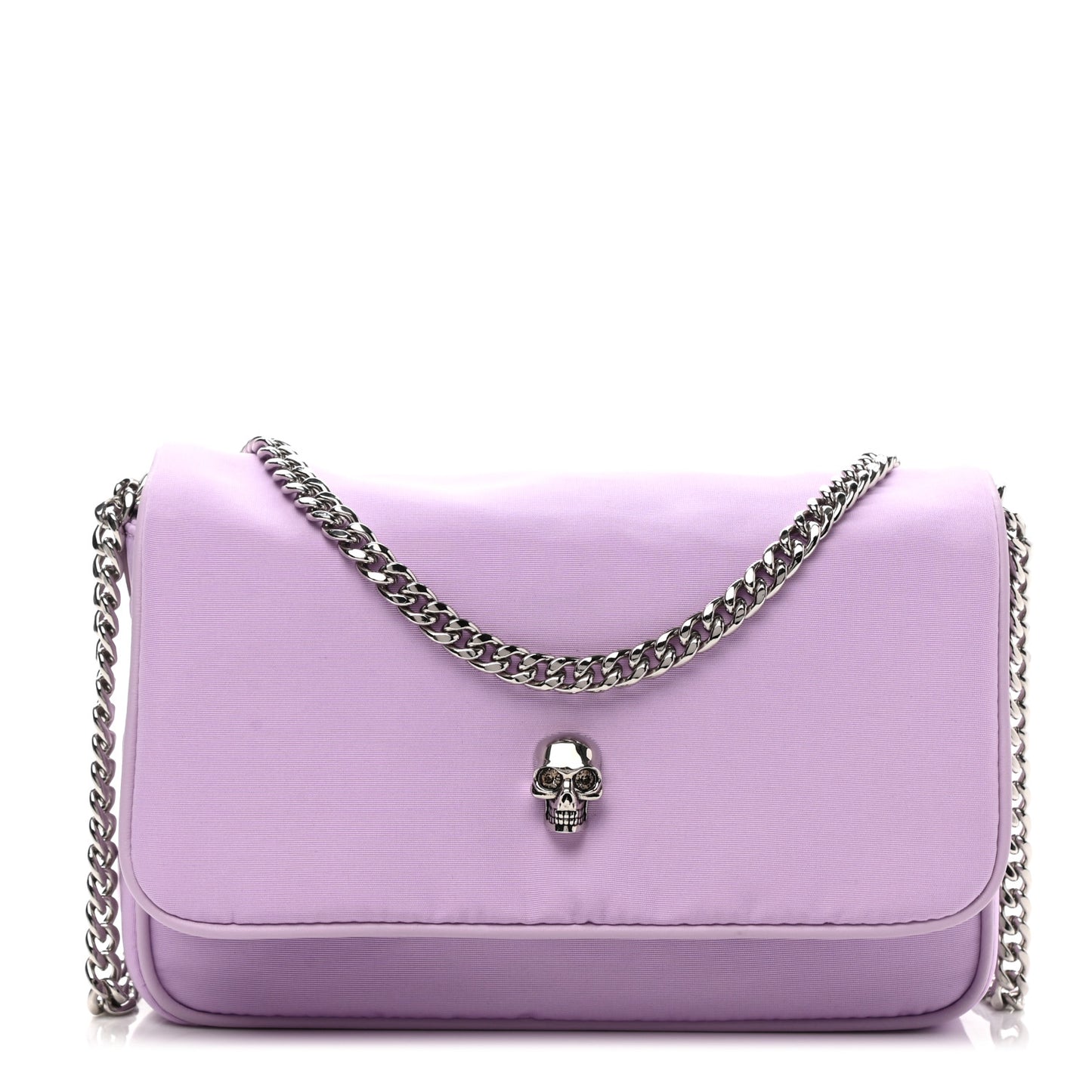 Nylon Skull Camera Crossbody Bag Lilac