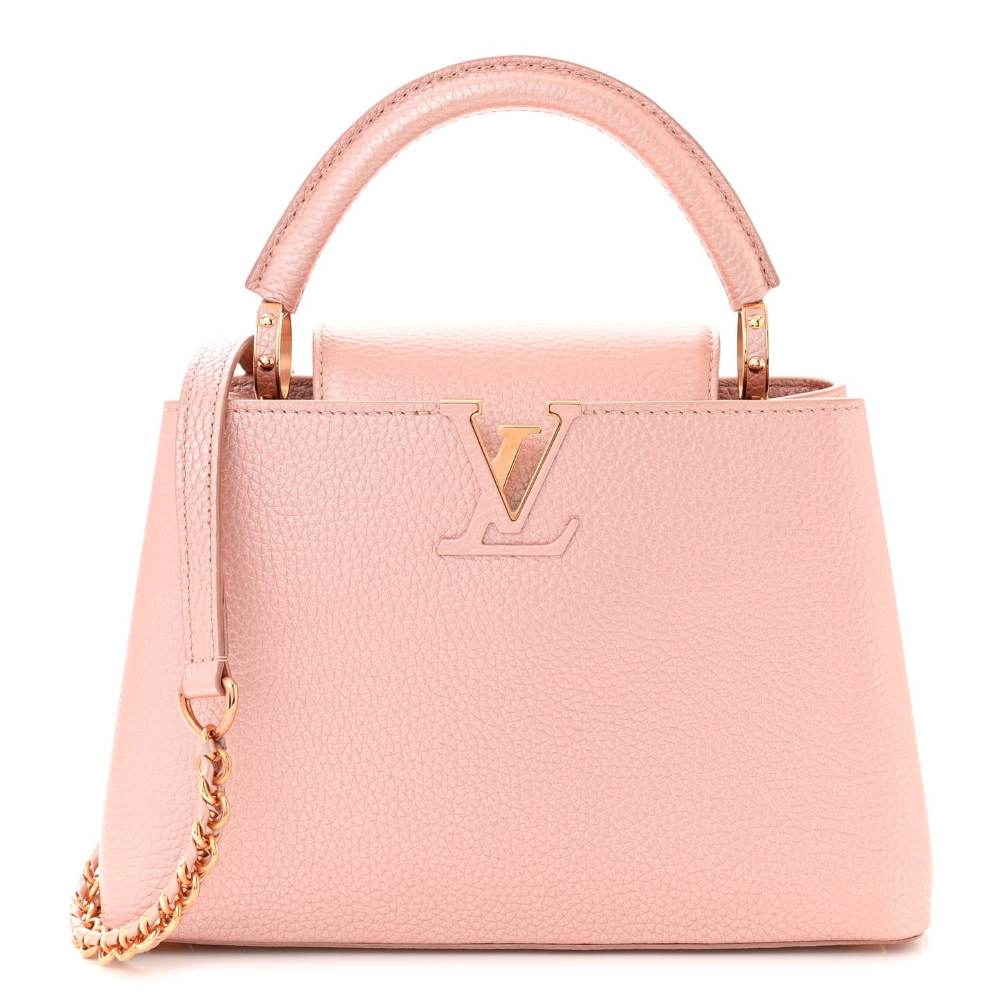 Metallic Taurillon Capucines BB Pearly Pink