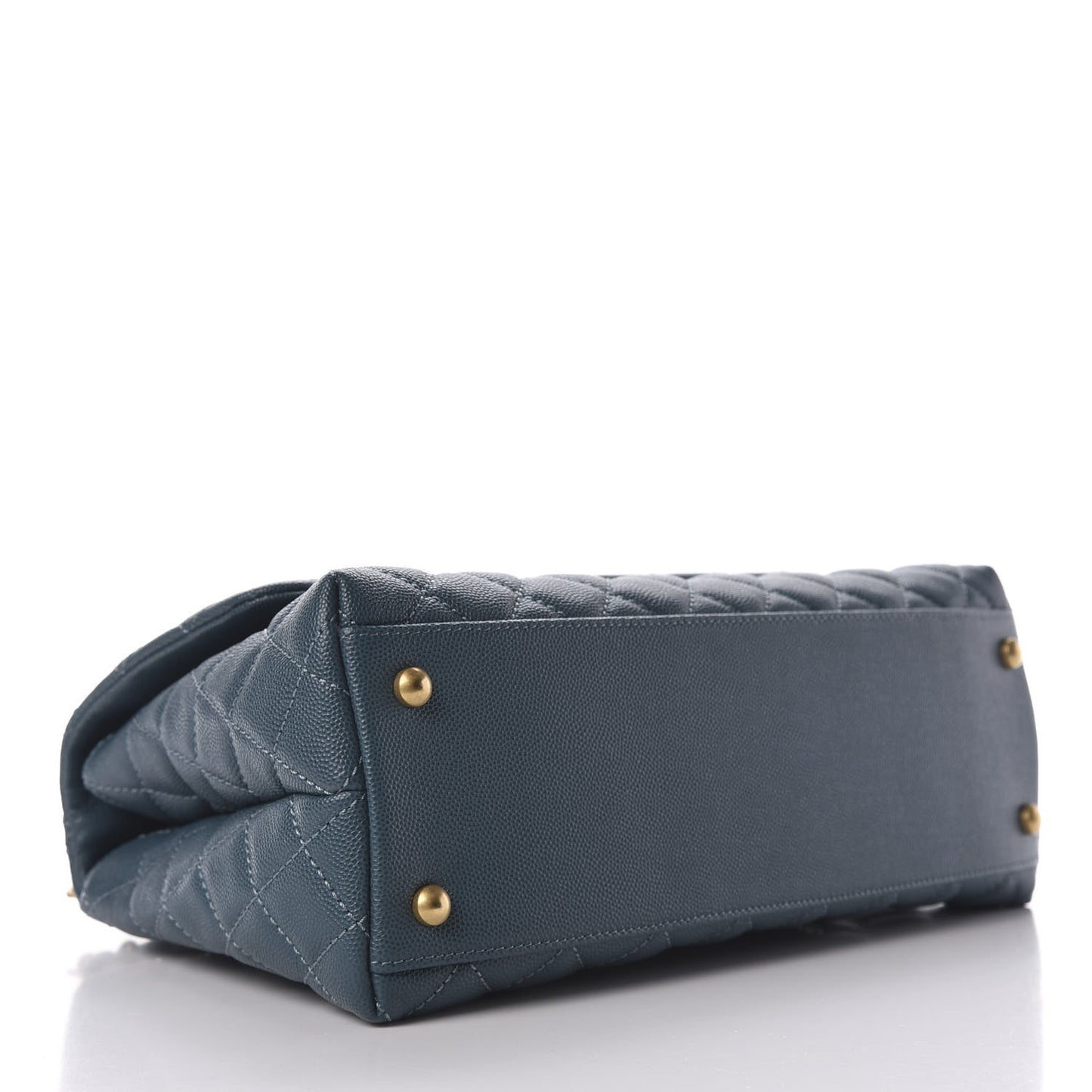 Caviar Lizard Quilted Small Coco Handle Flap Blue