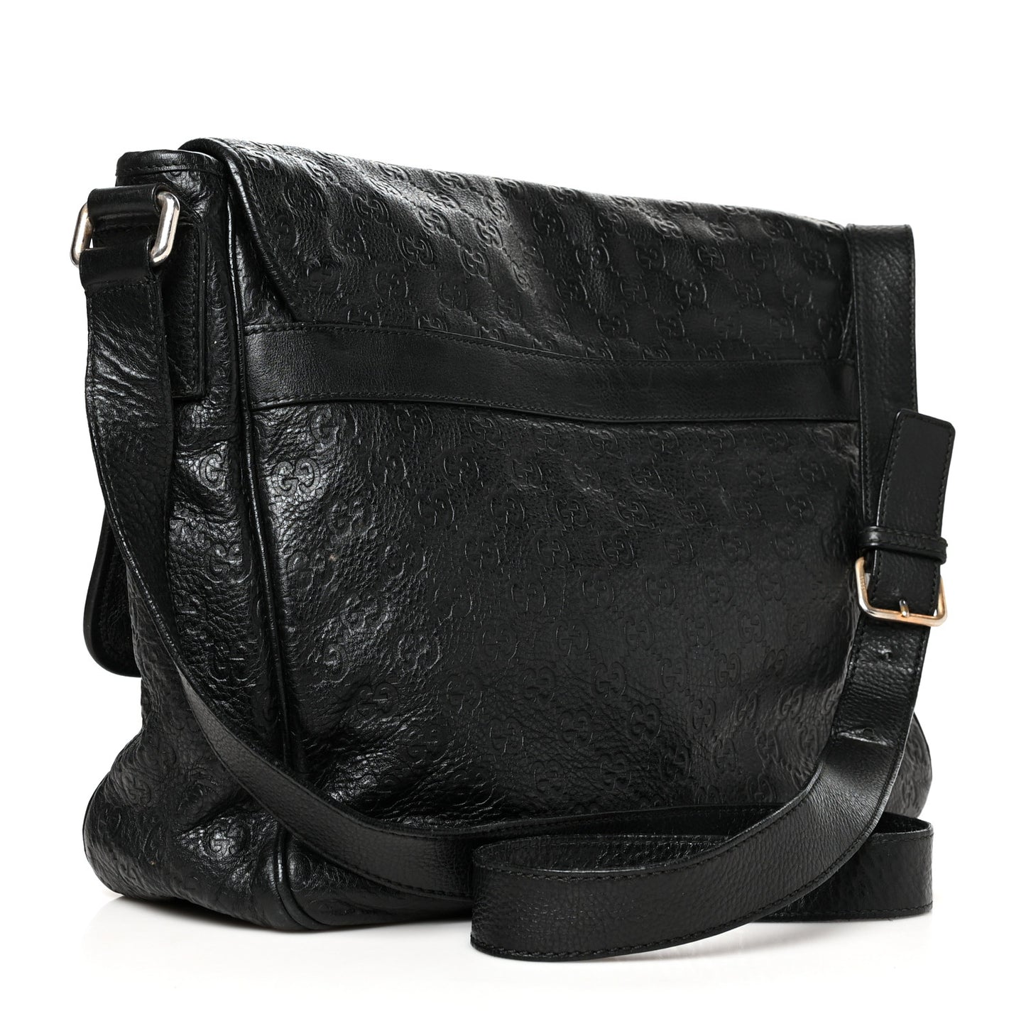 Guccissima Medium Flap Messenger Bag Black