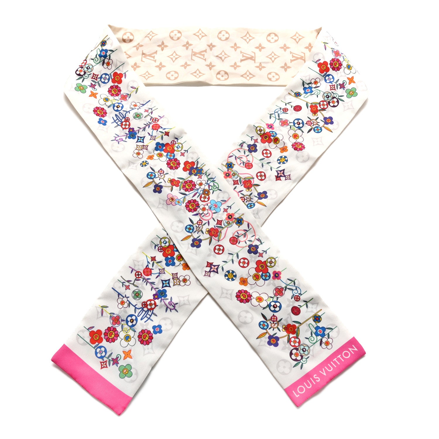 Louis Vuitton LV X TM Silk Superflat Monogram Bandeau White