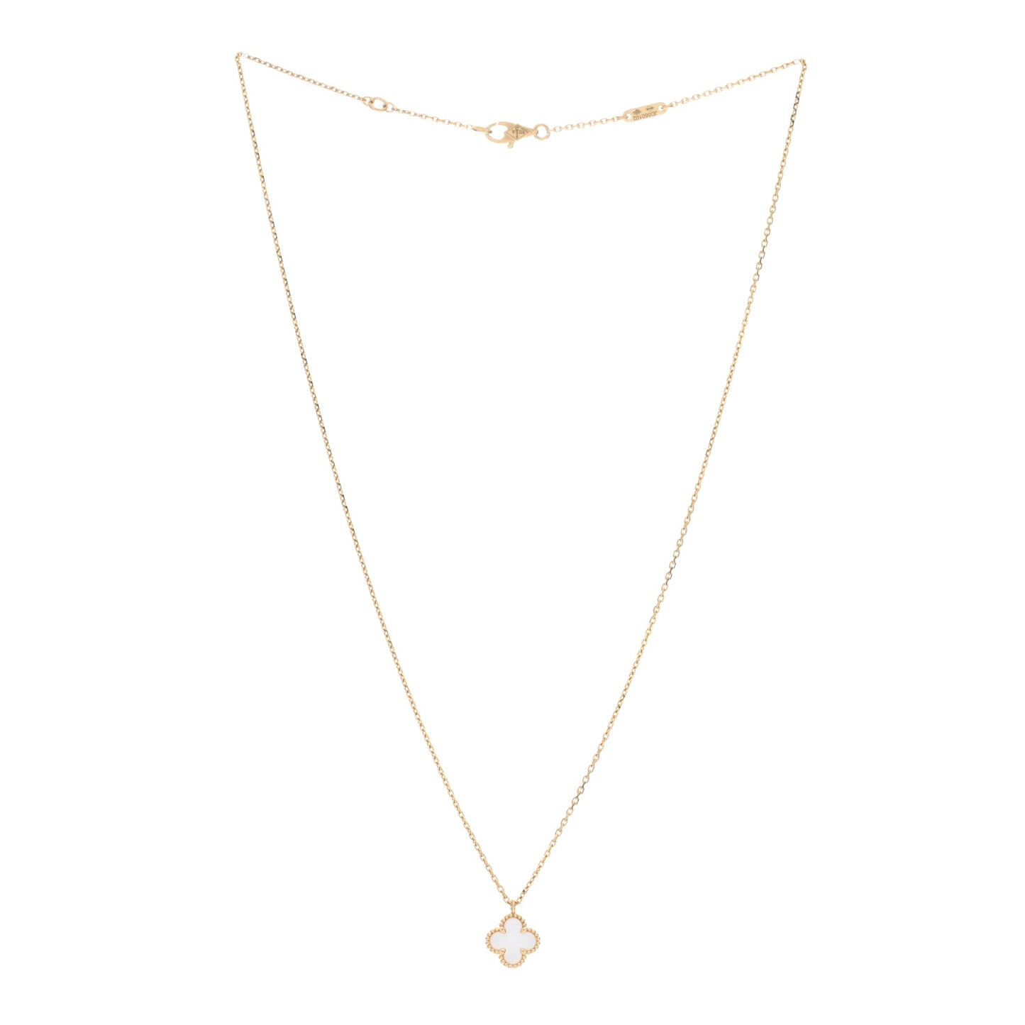 18K Yellow Gold Mother of Pearl Sweet Alhambra Pendant Necklace