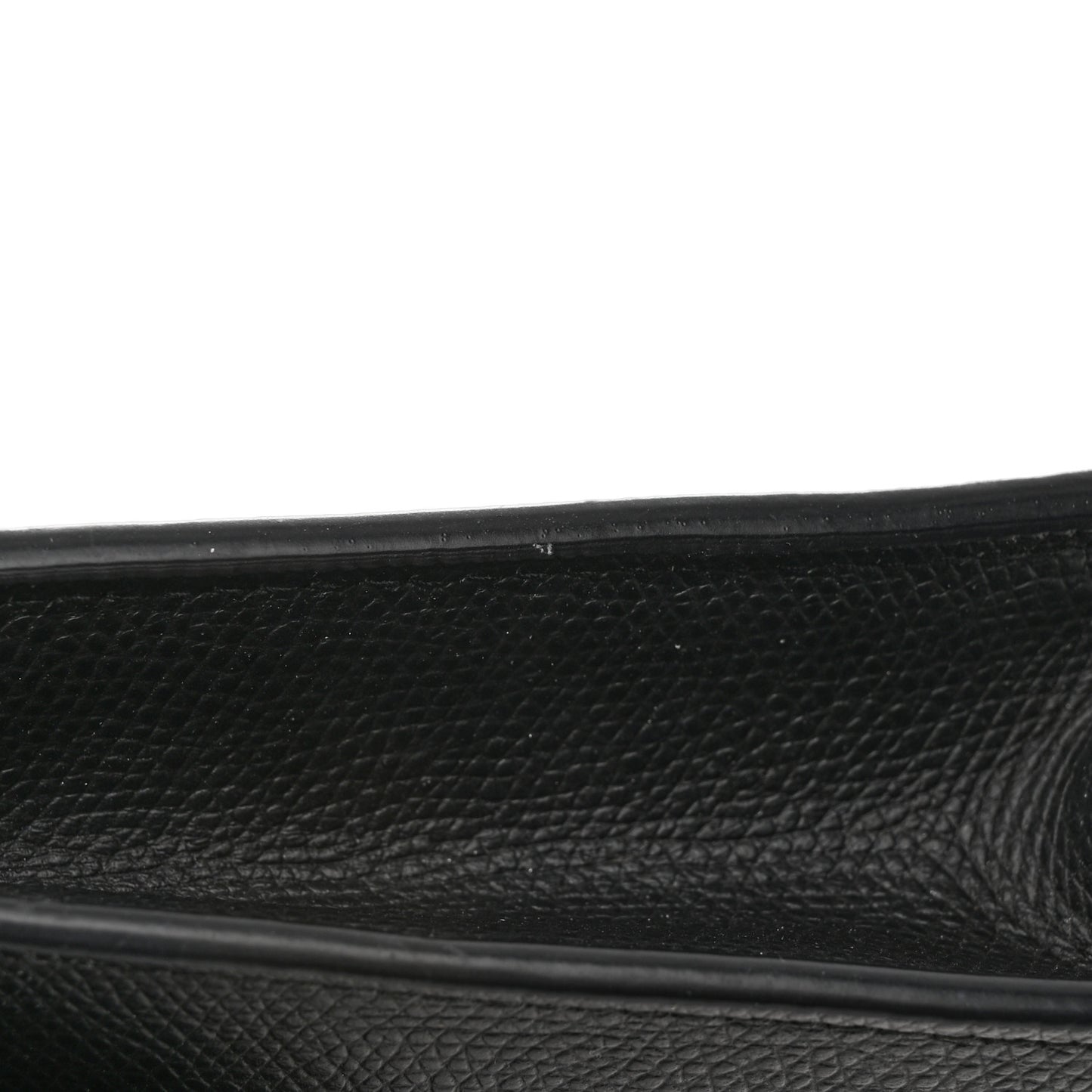 Grained Calfskin Saddle Chain Wallet Pouch Black