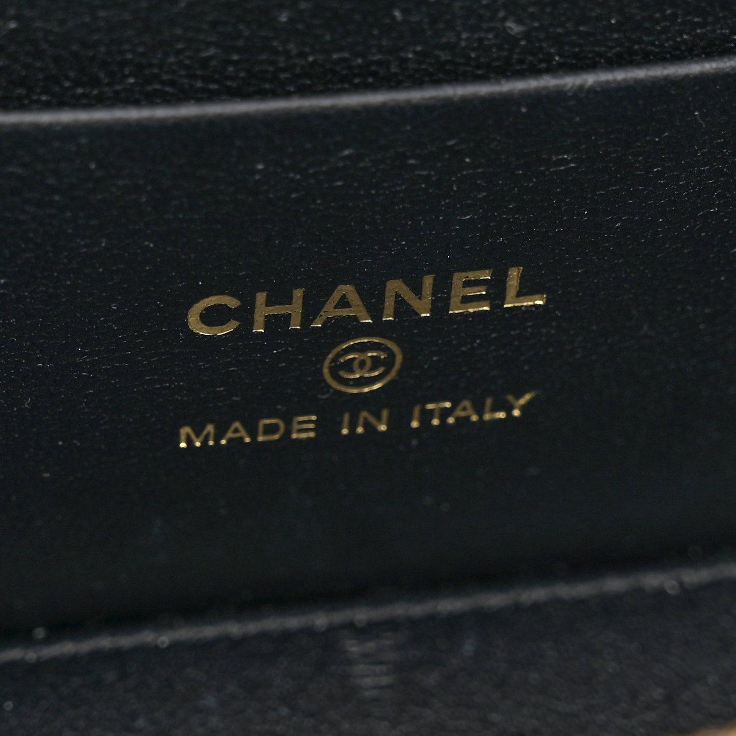Lambskin Enamel Pearl Quilted Small Charm Me Vanity Case With Chain Black