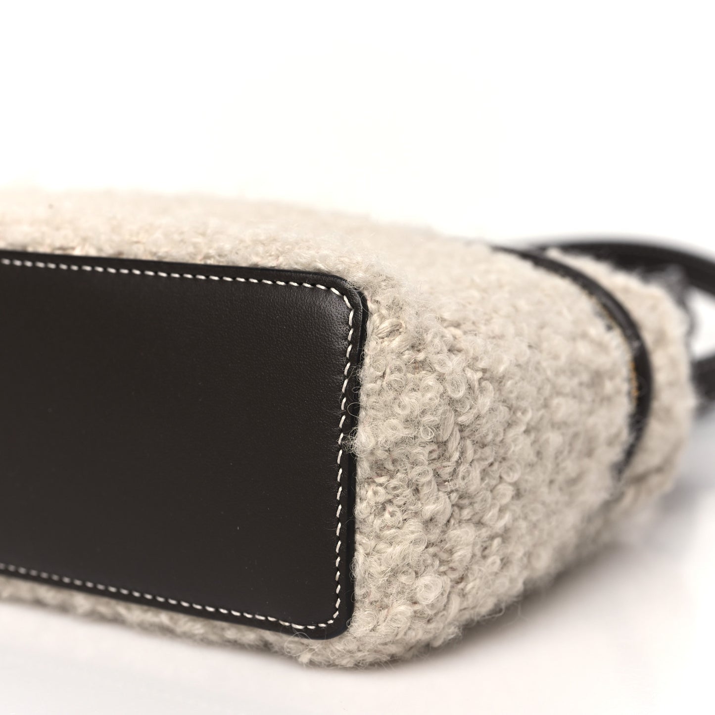 Boucle Alpaca L19 Extra Pocket Pouch Beige Dark Chocolate Licorice