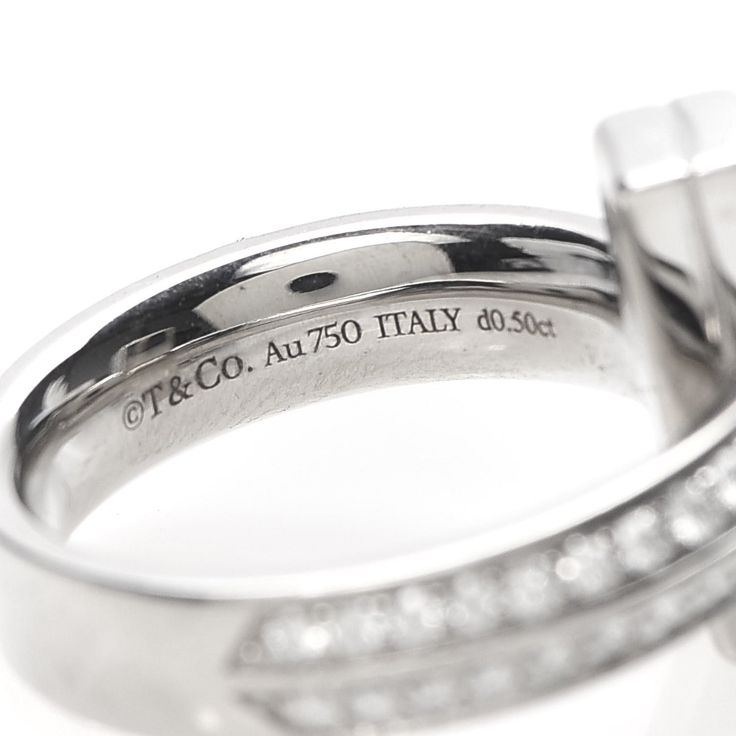 18K White Gold Diamond T T1 Wide Ring 46 3.75