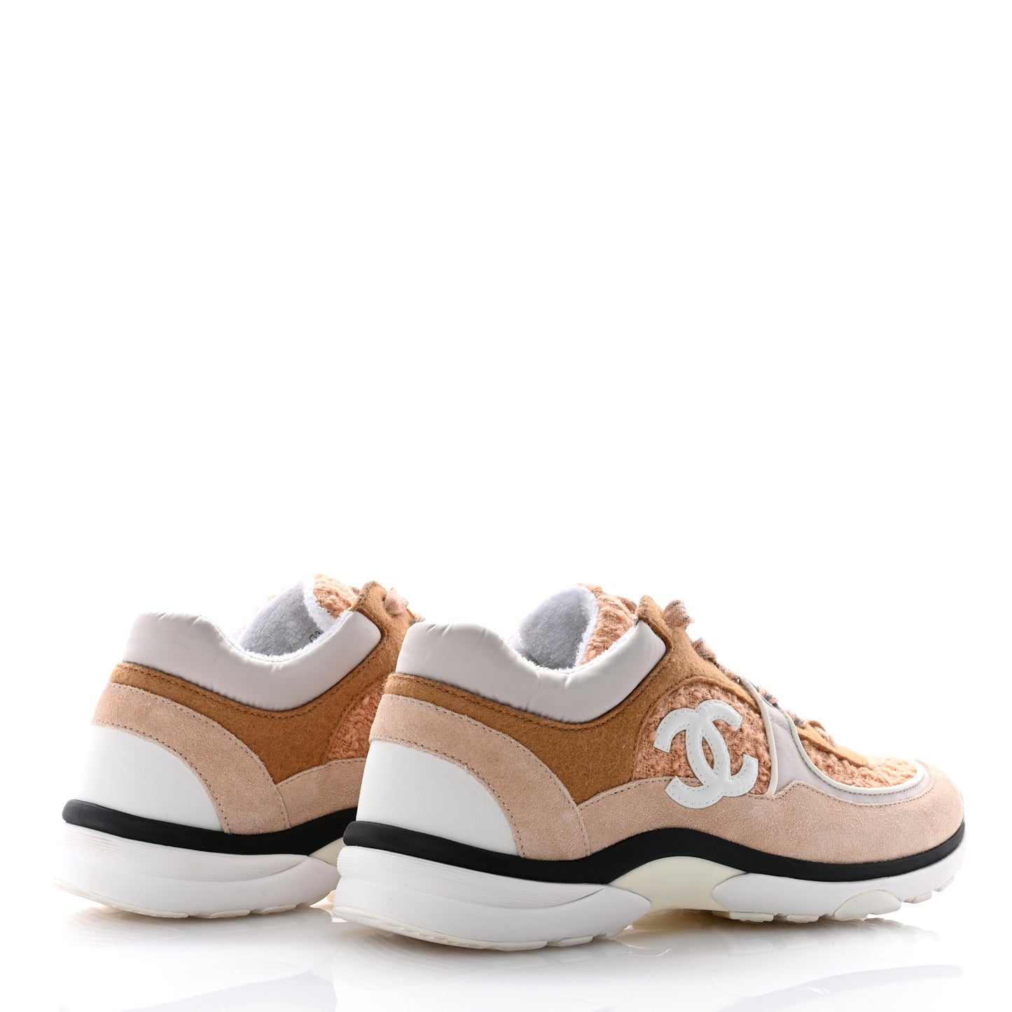 Suede Tweed Felt CC Sneakers 40.5 Beige