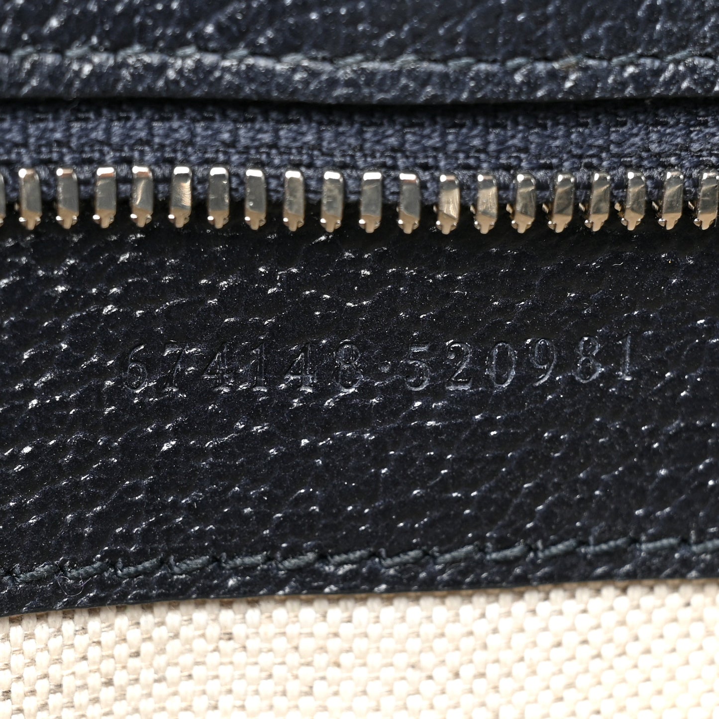 GG Supreme Monogram Textured Dollar Calfskin Web Medium Retro Interlocking G Tote Bag Beige Blue