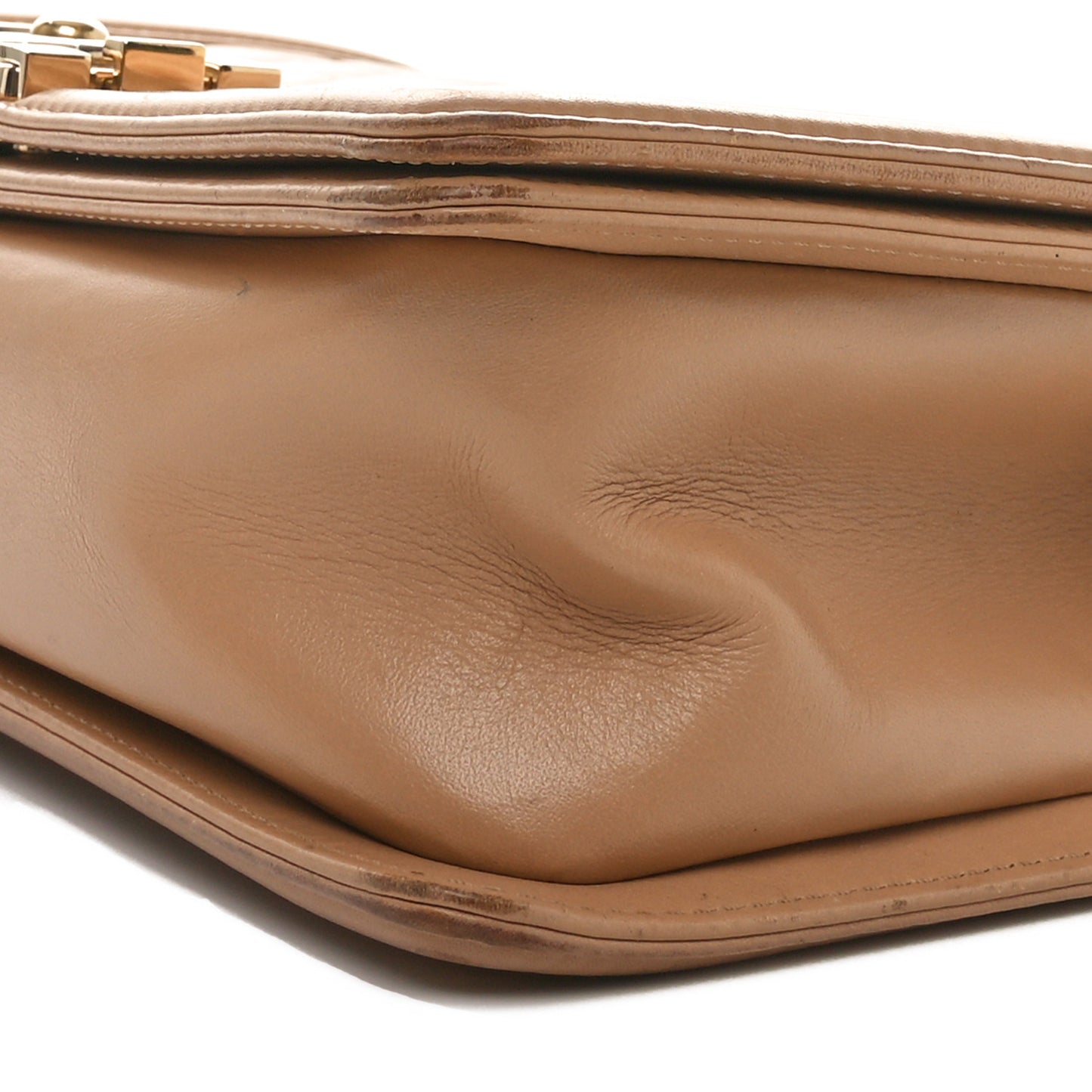 Lambskin Quilted Medium Boy Flap Beige