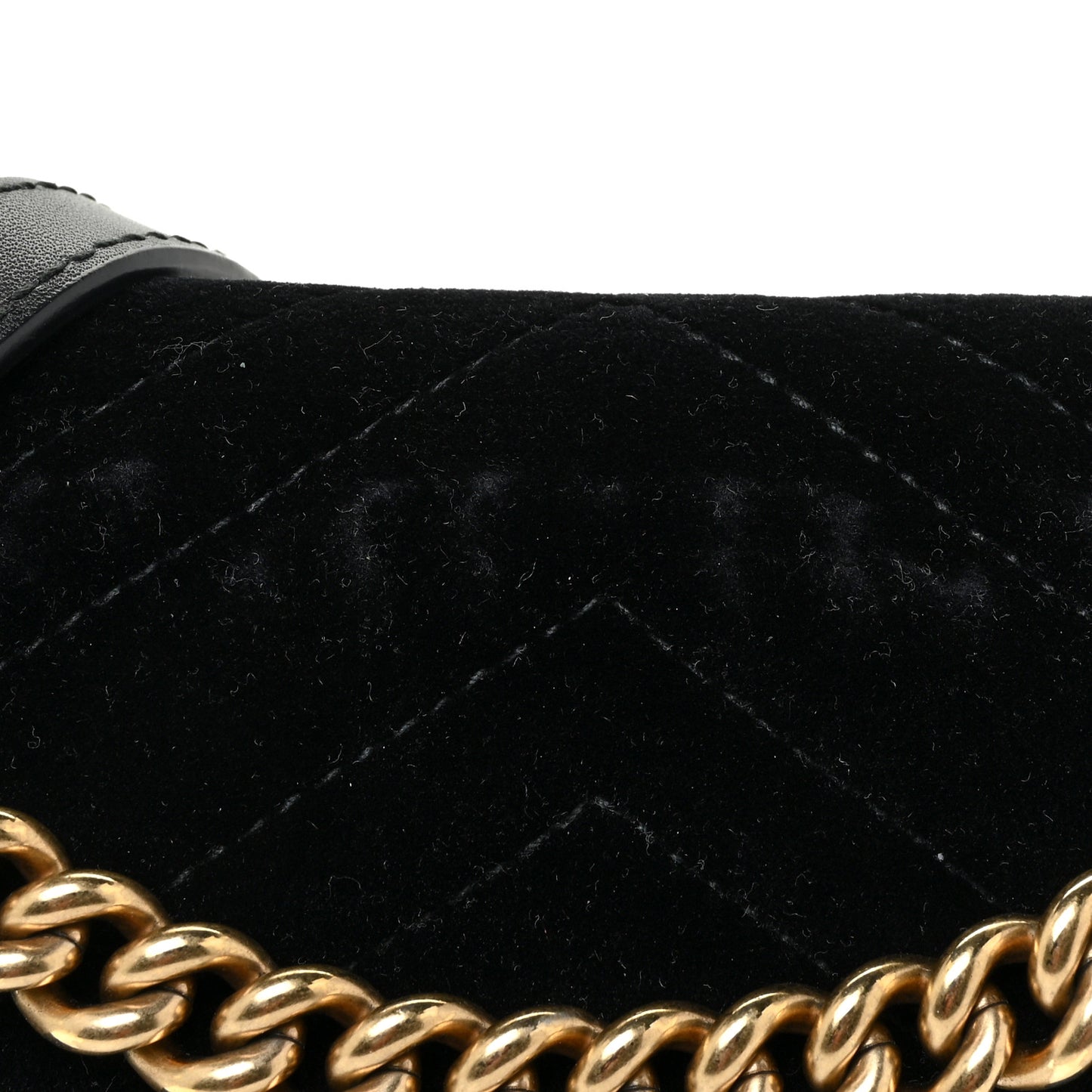 Velvet Matelasse Mini GG Marmont Shoulder Bag Black