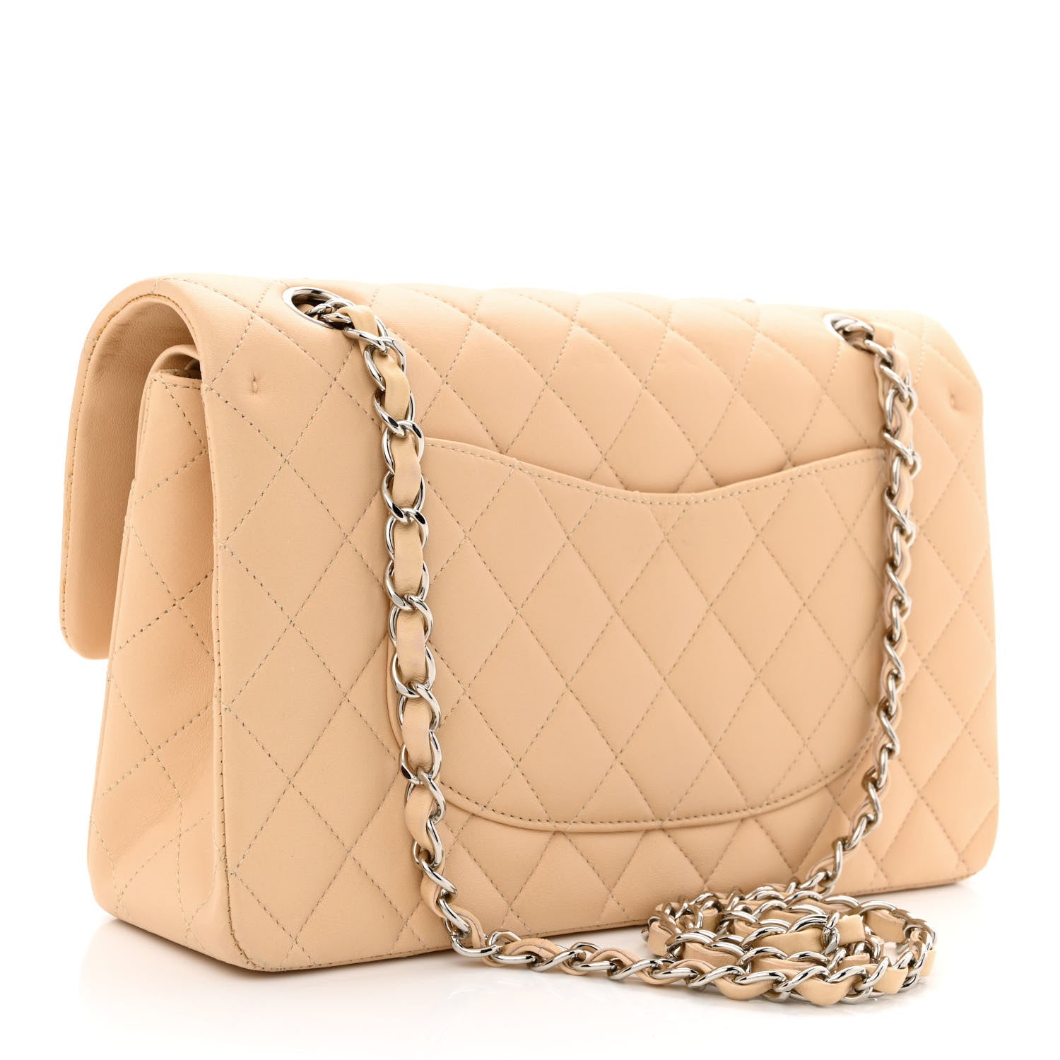Chanel Lambskin Quilted Medium Double Flap Beige 3 of 14