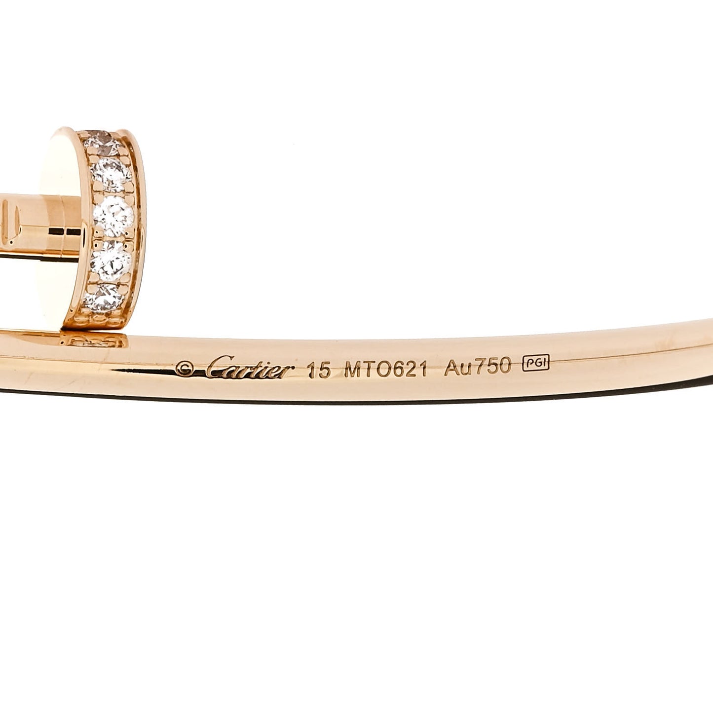 18K Yellow Gold Diamond Small Juste Un Clou Bracelet 15
