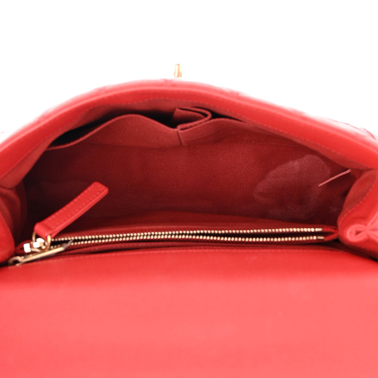 Chanel Caviar Quilted Small Coco Handle Flap Red 5 of 12