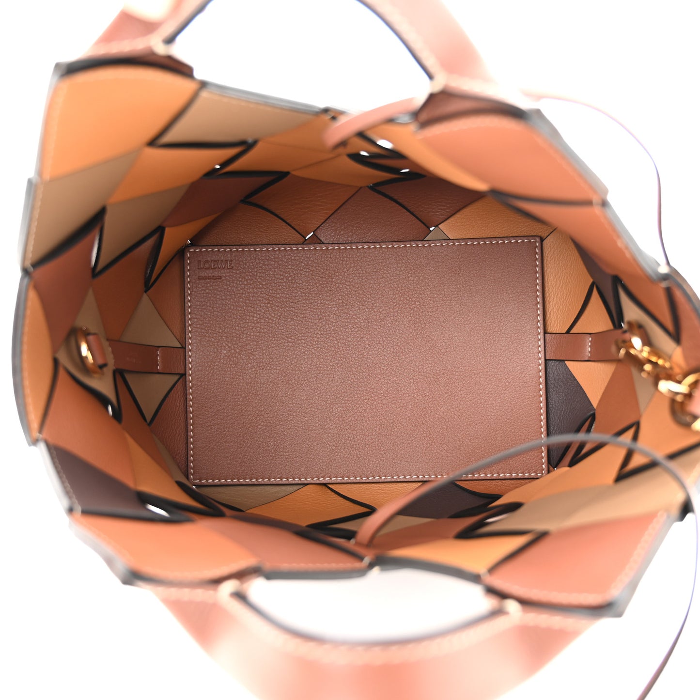 Calfskin Small Woven Basket Surplus Bag Brown