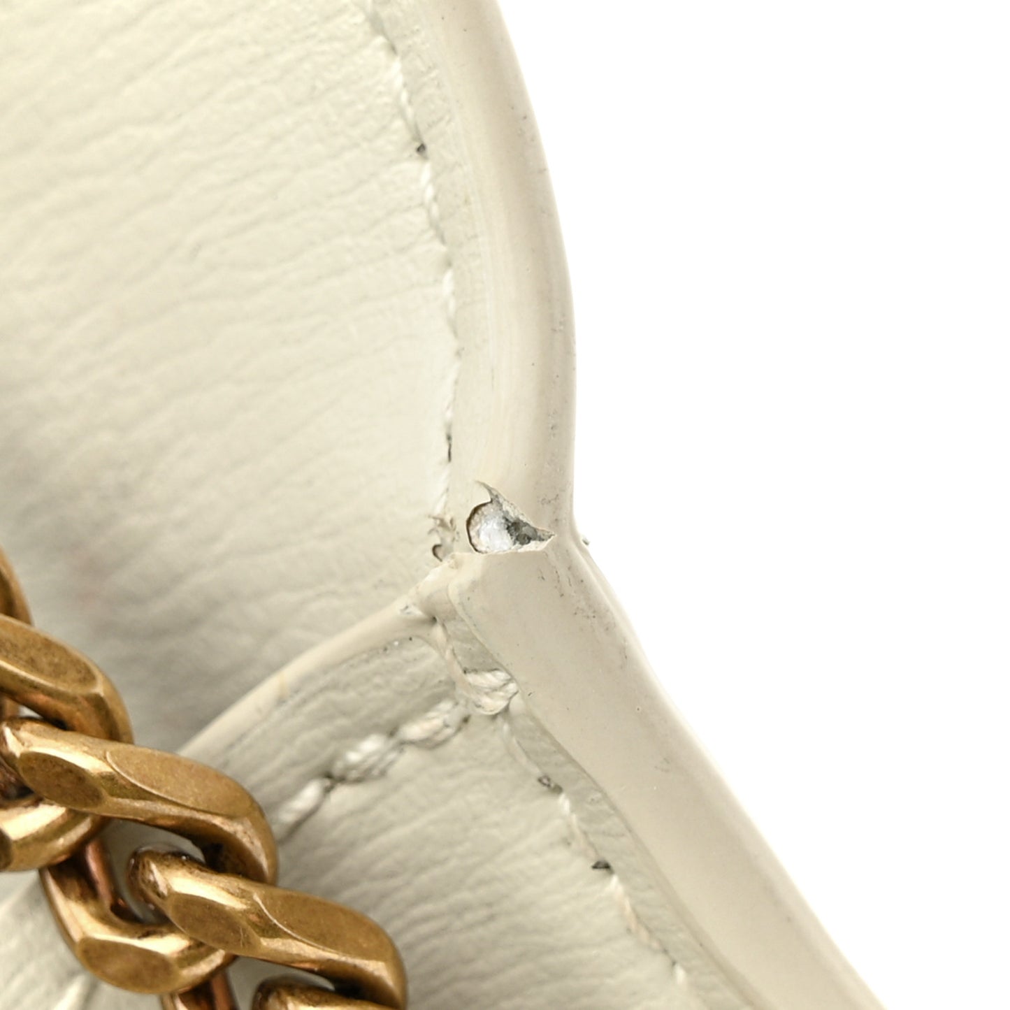 Calfskin Monogram Sunset Chain Wallet Blanc Vintage