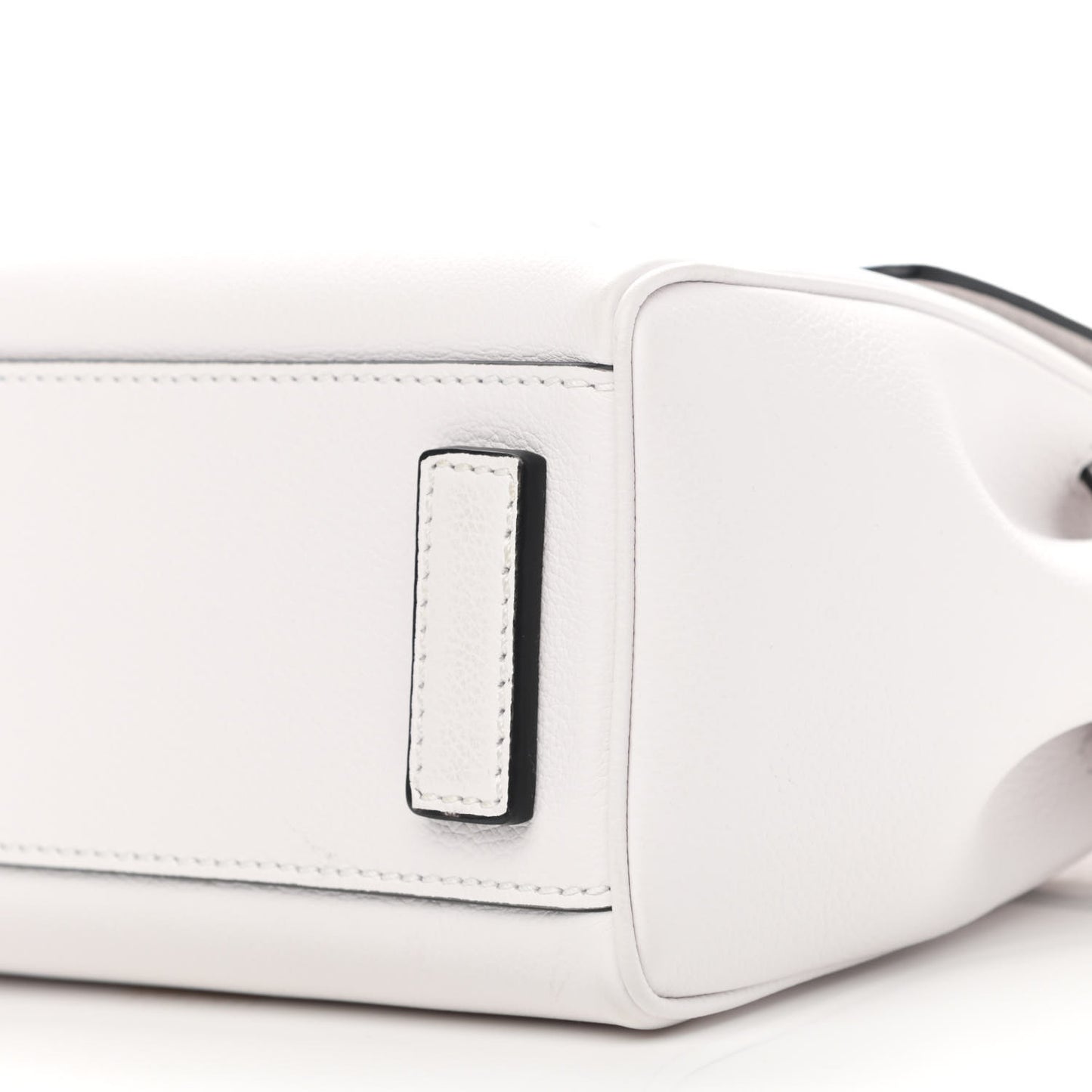 Grained Calfskin Small La Medusa Top Handle Bag White