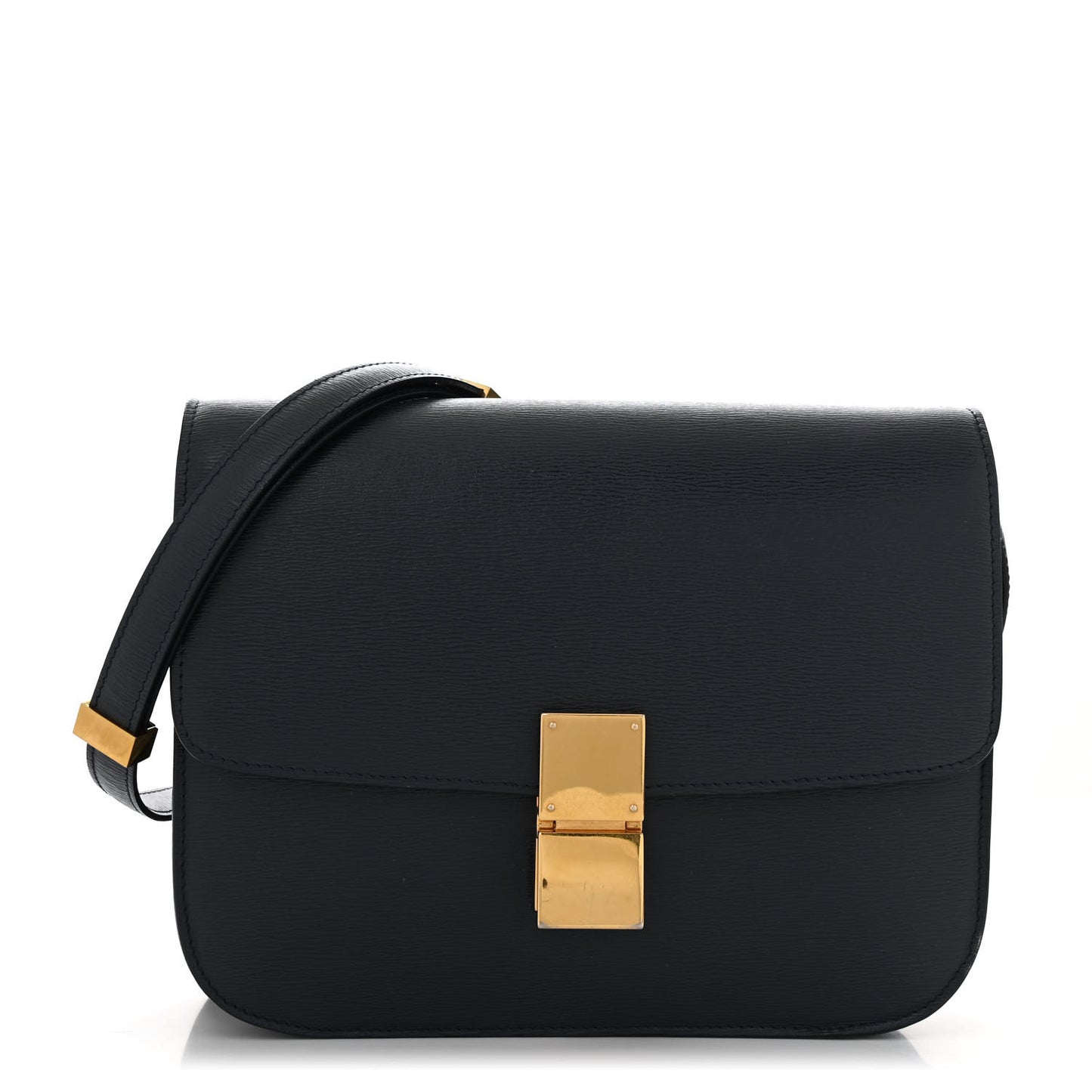 Liege Calfskin Medium Classic Box Flap Bag Dark Blue
