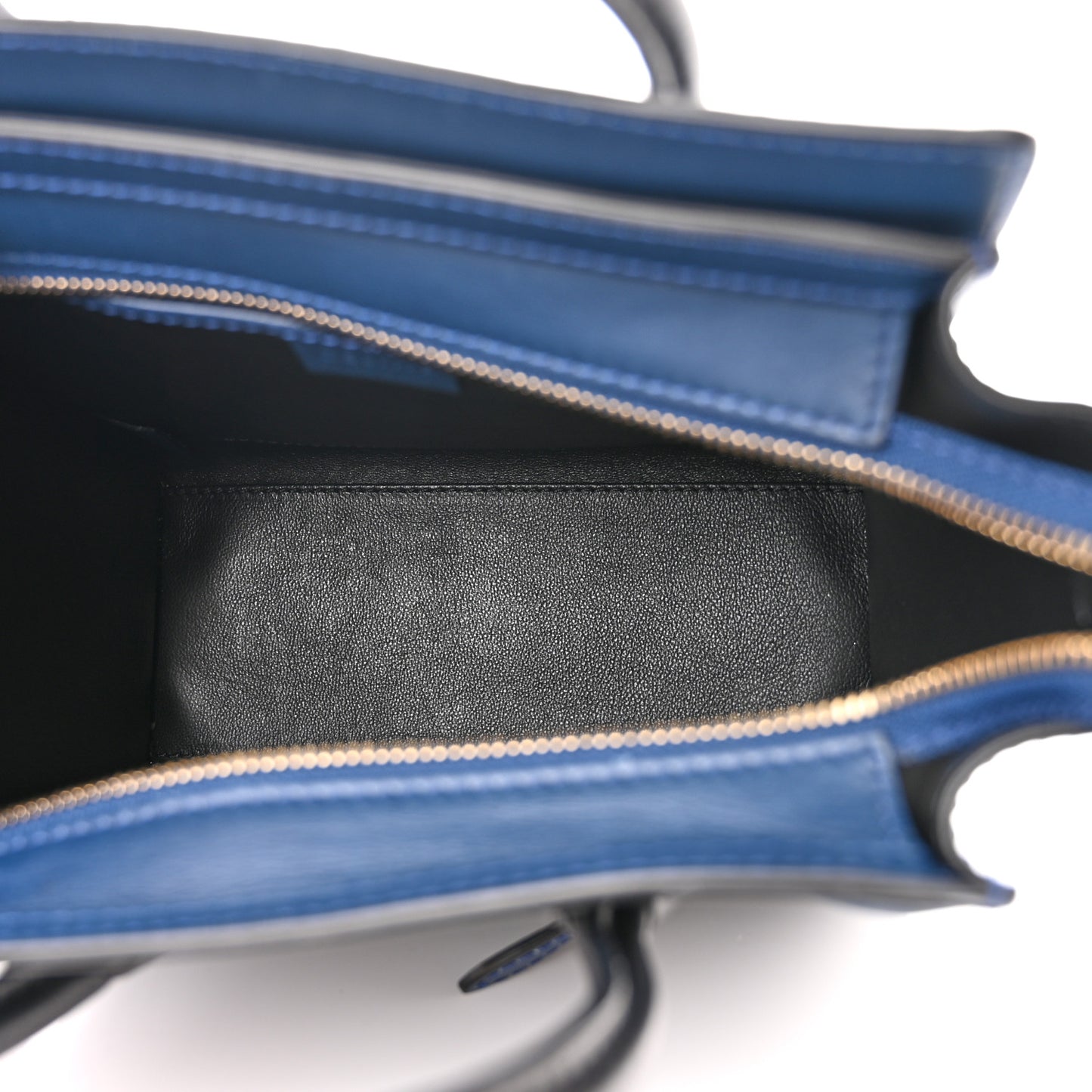 Smooth Calfskin Nano Luggage Ocean Blue Black