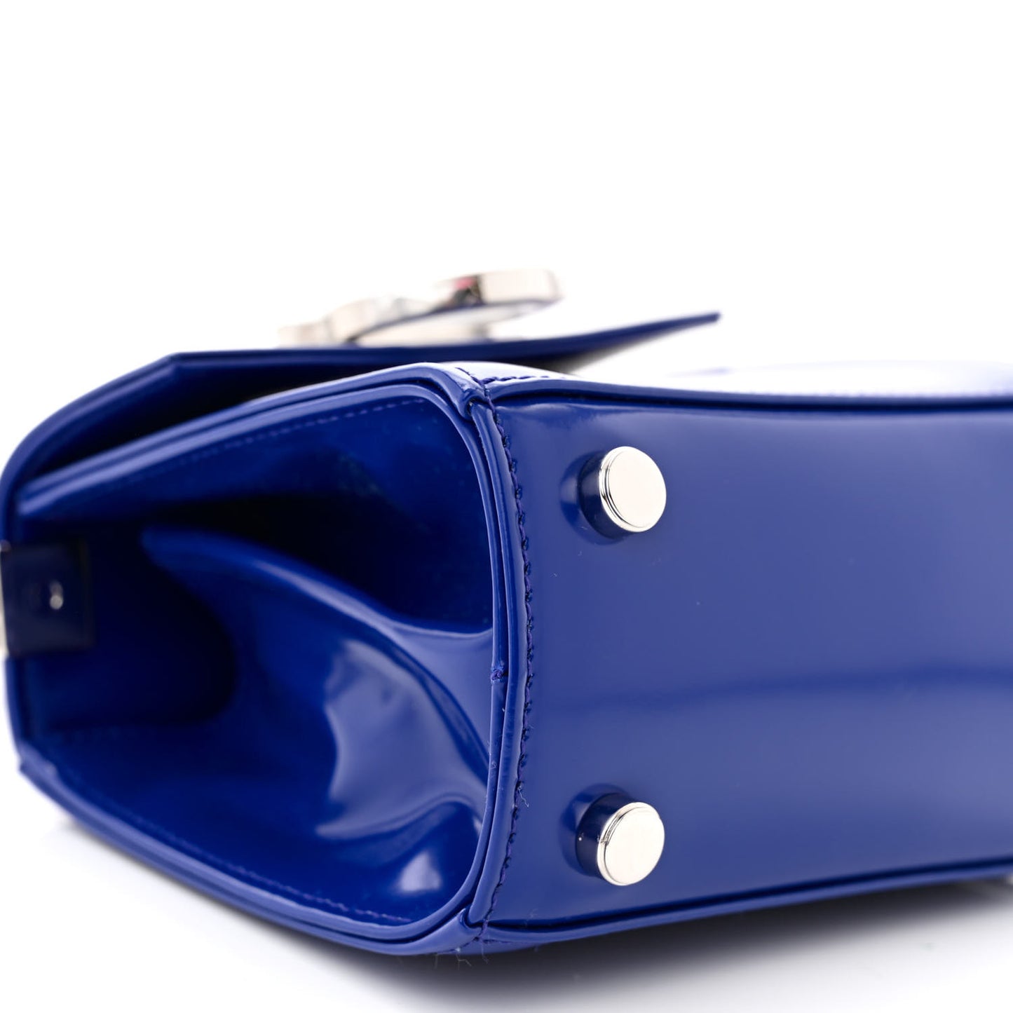 Brushed Calfskin Micro Iconic Top Handle Bag Lapis Lazuli