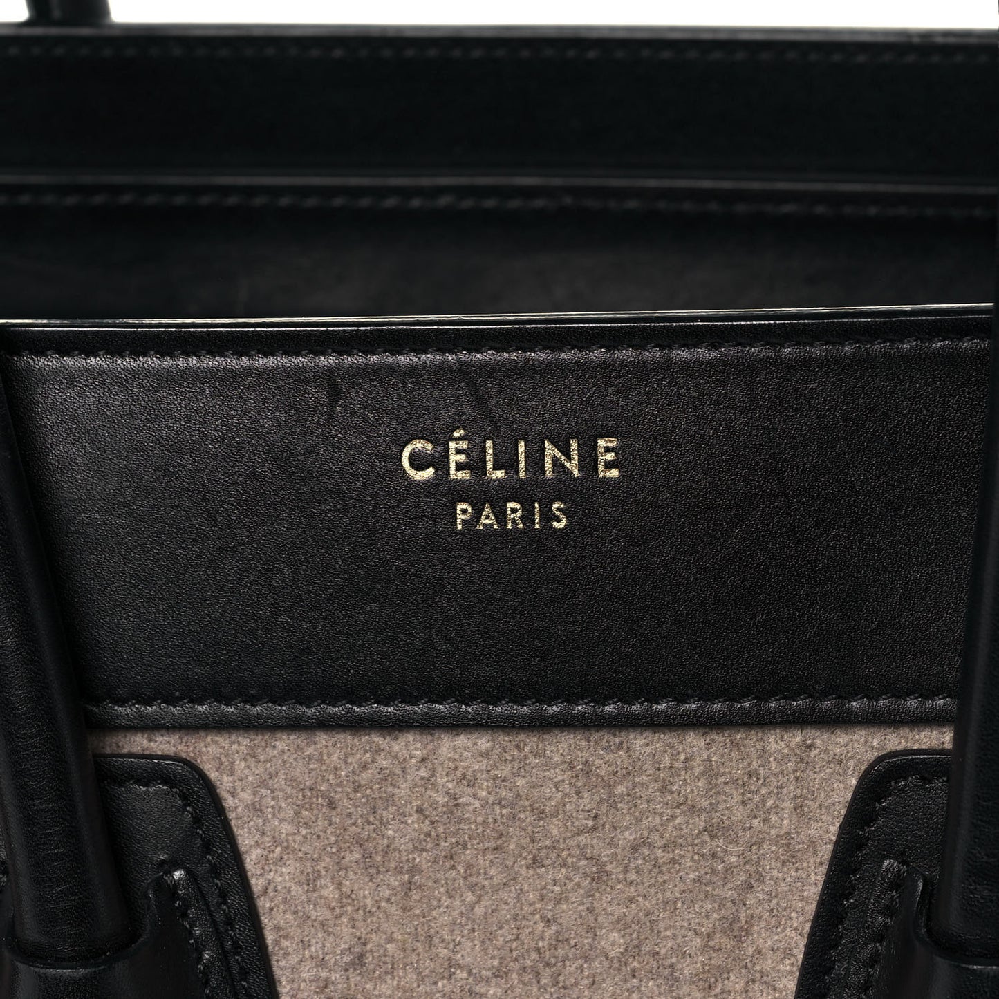 Felt Smooth Calfskin Micro Tri-Color Luggage Brown Black