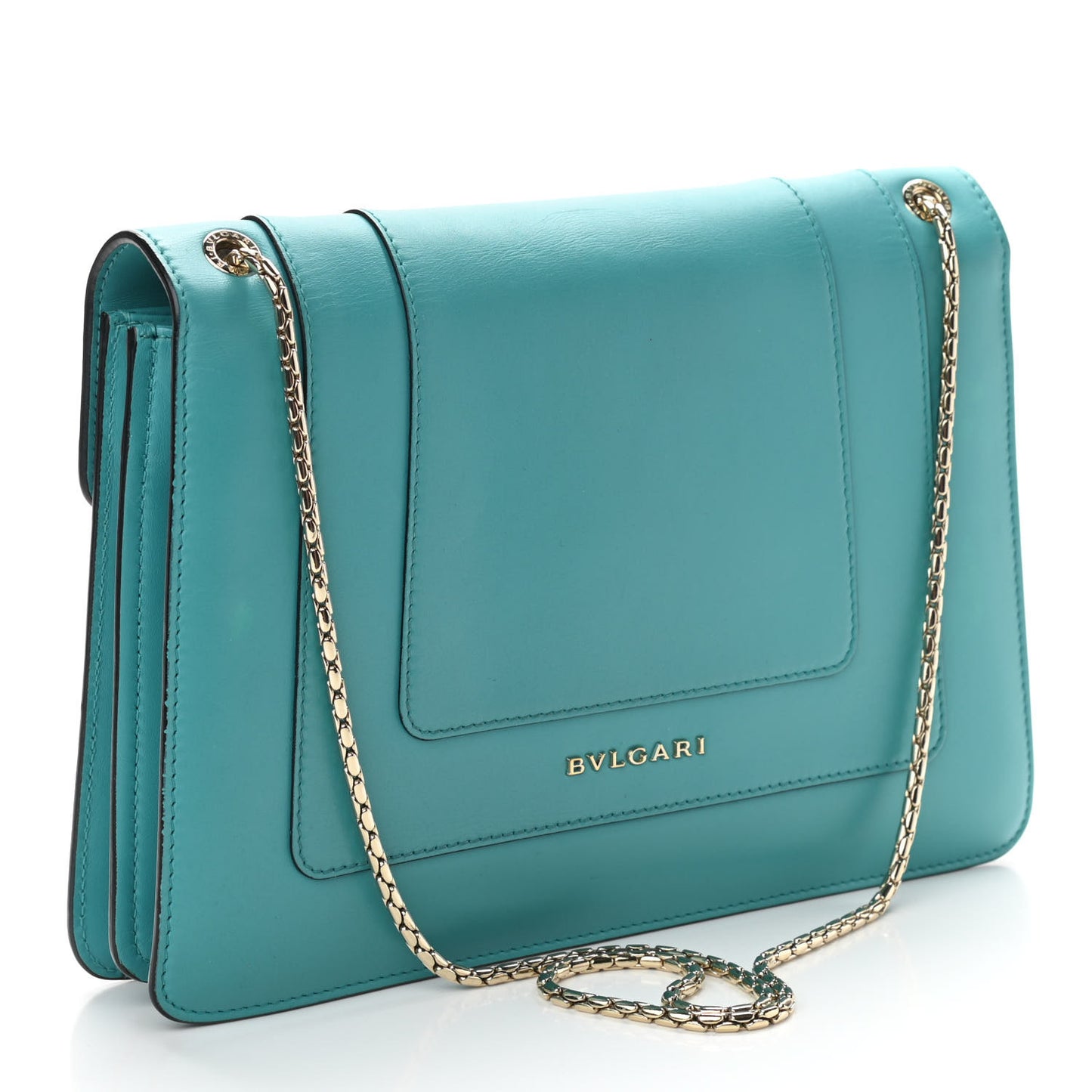 Calfskin Serpenti Forever Shoulder Bag Tropical Turquoise