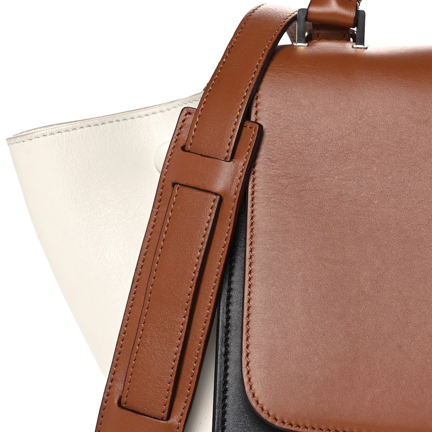 Celine Smooth Calfskin Suede Small Tri-Color Trapeze White 10 of 14
