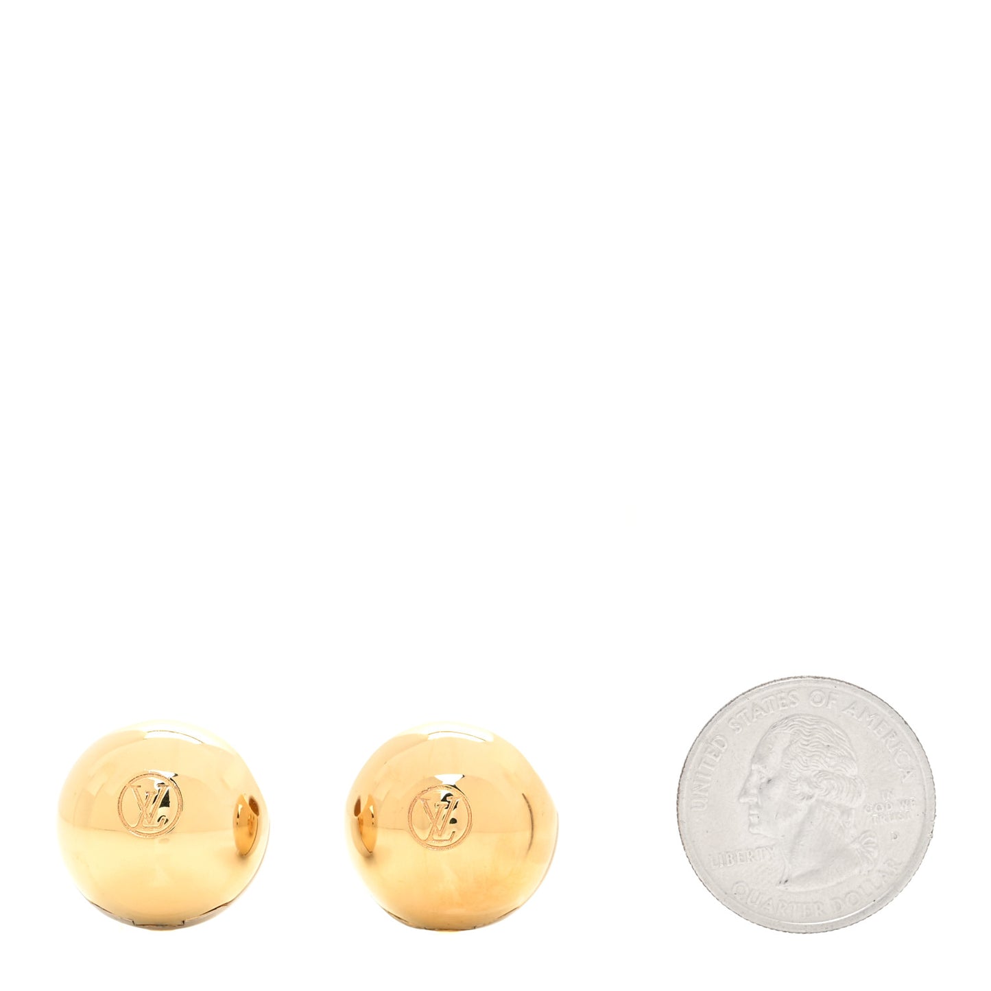 Metal Pearl Planete LV Earrings Gold