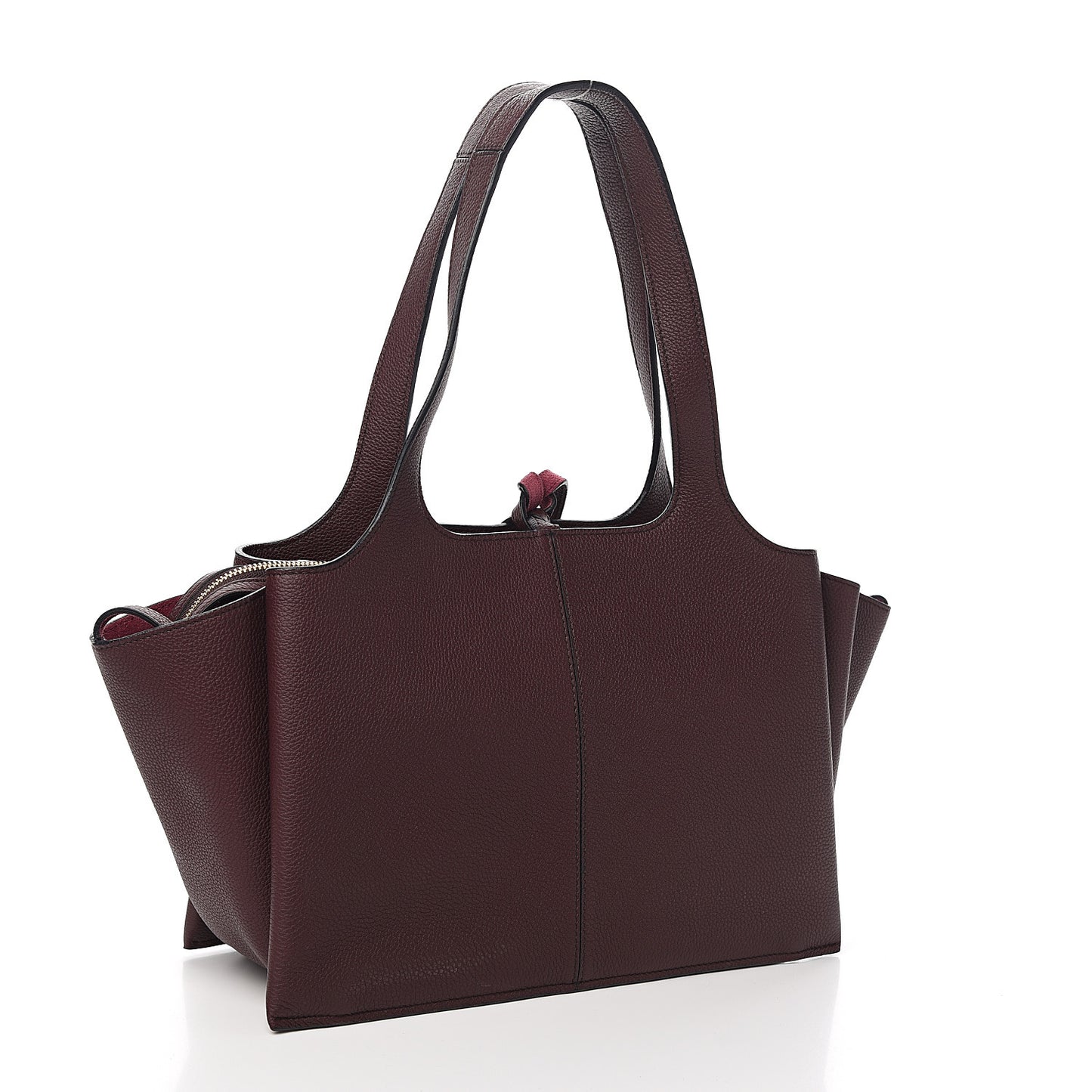 Baby Grained Calfskin Small Tri-Fold Bag Burgundy