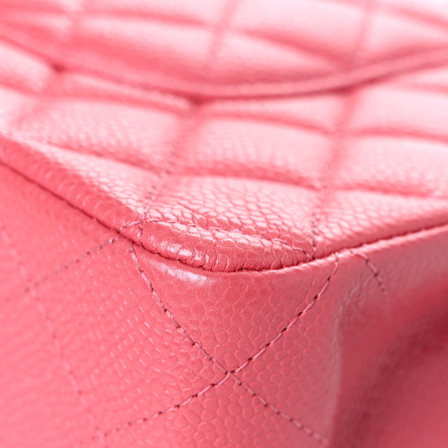 Metallic Caviar Quilted Medium Double Flap Pink