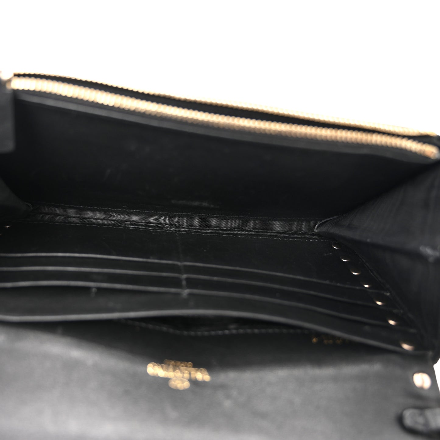 Vitello Rockstud Flap Wallet On Chain Black