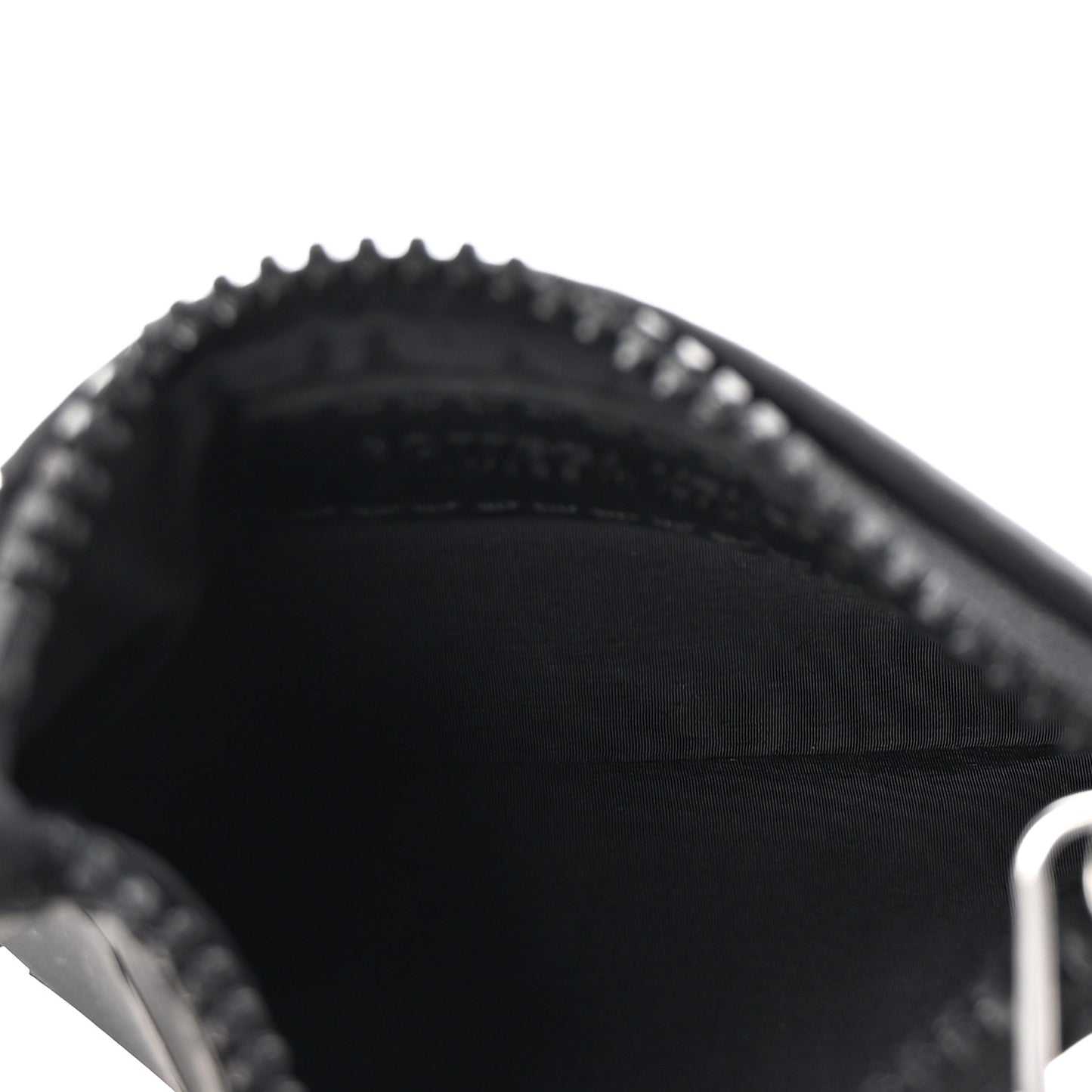Rubber Nylon Intrecciato Zip Card Holder Black