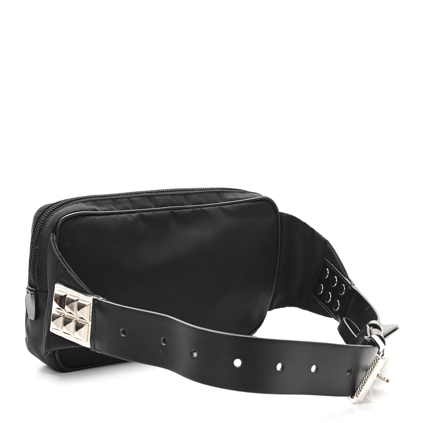 Tessuto Nylon Studded Belt Bag Black White