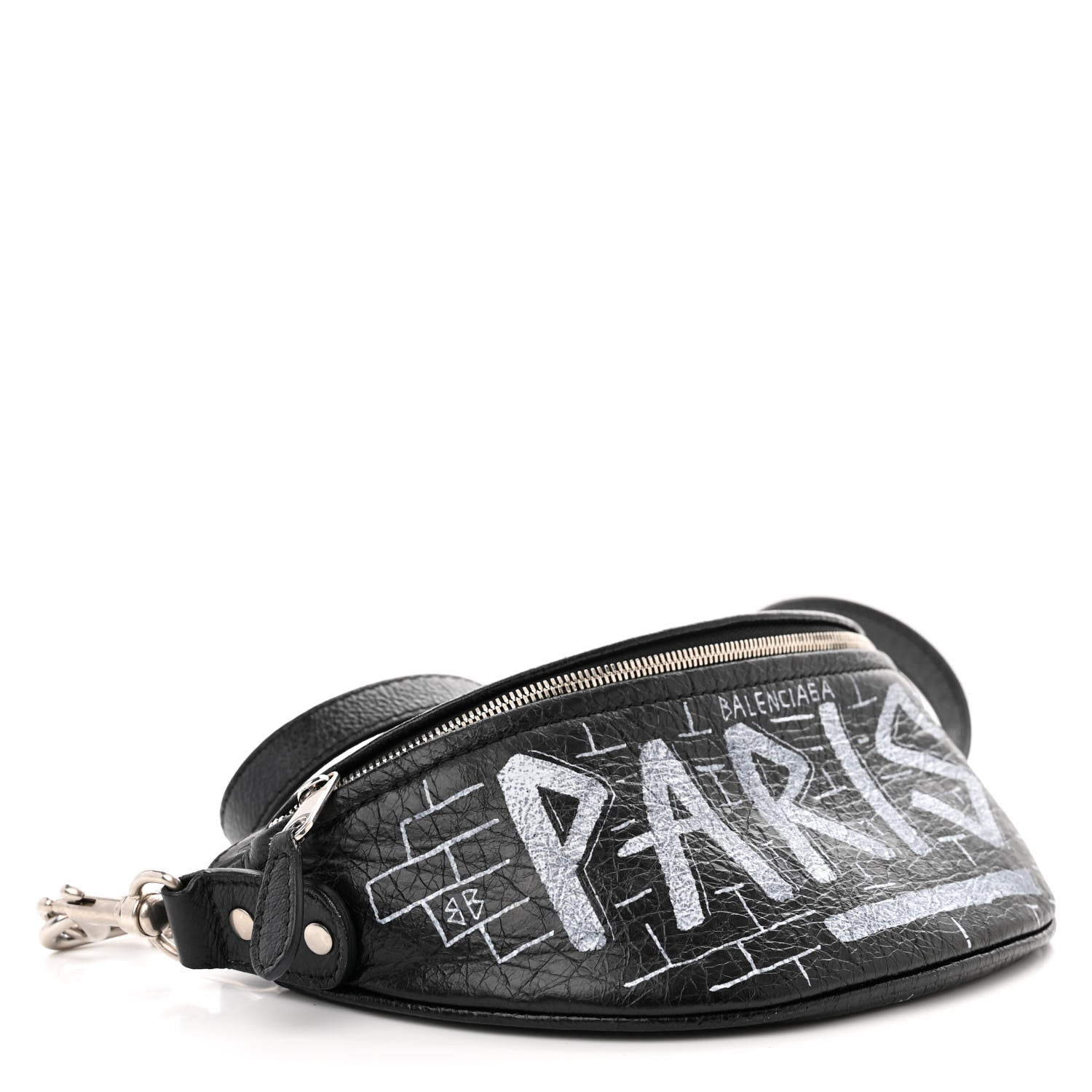Balenciaga Agneau Arena Graffiti All Over XXS Souvenir Belt Bag Black White 4 of 12