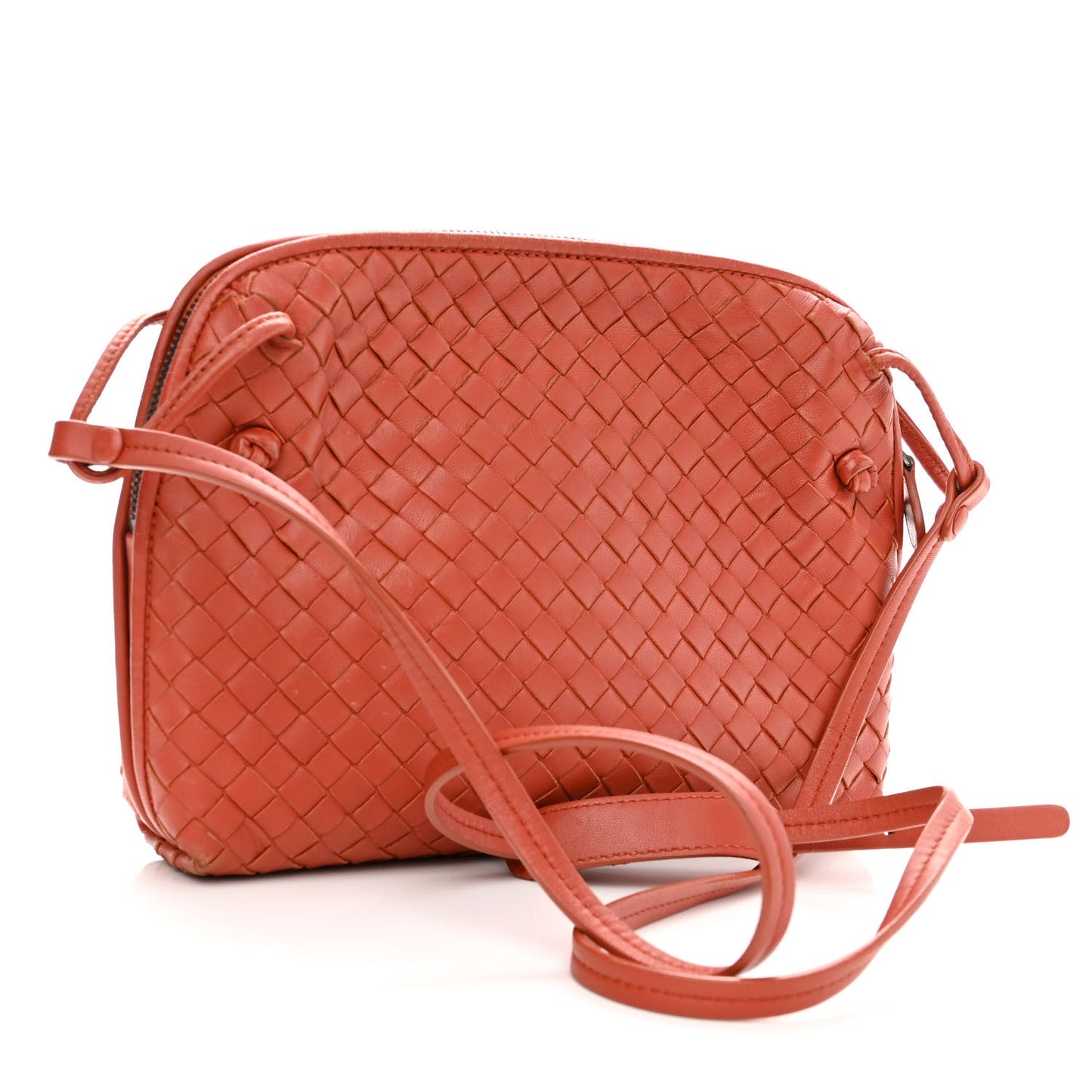 Nappa Intrecciato Nodini Crossbody Messenger Red