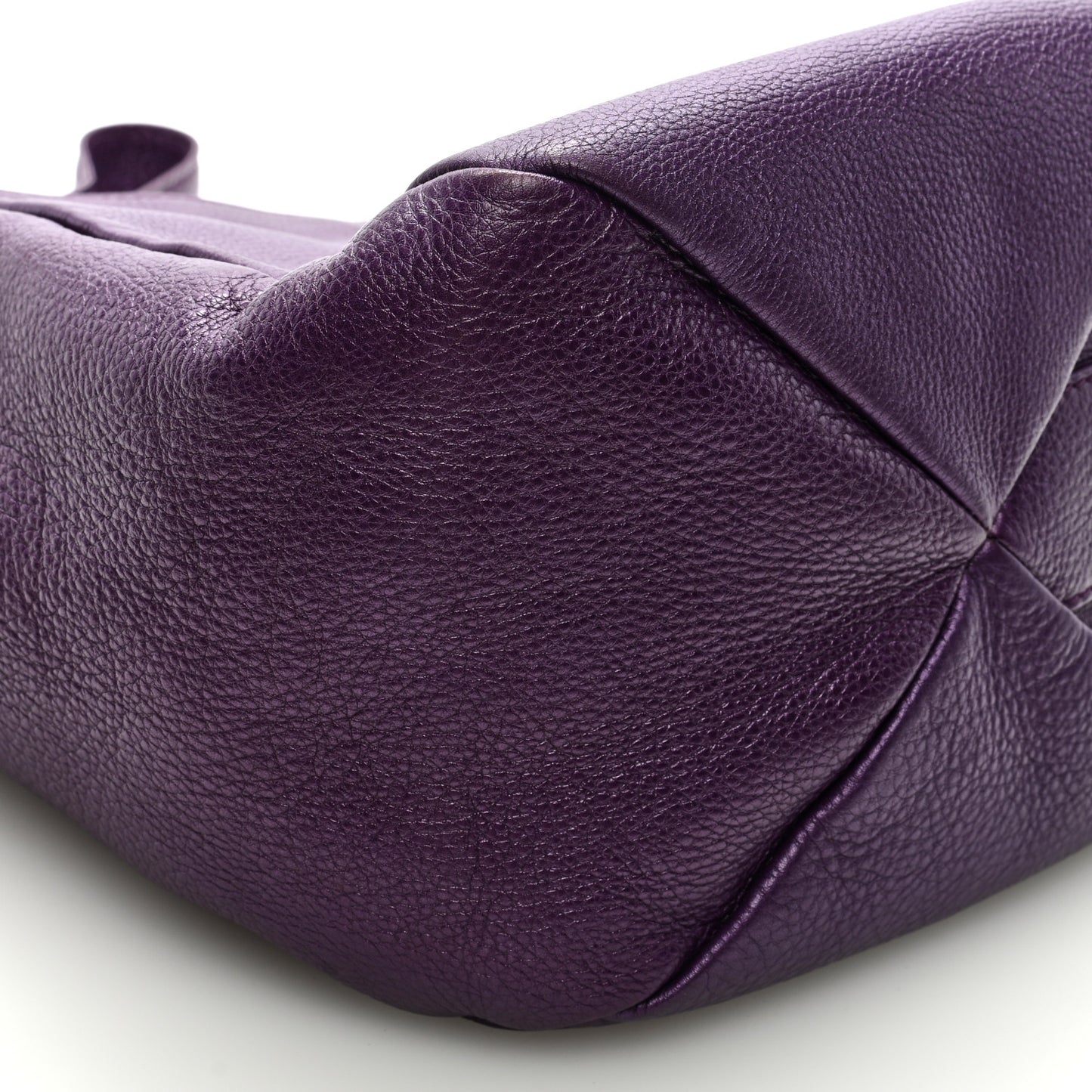 Pebbled Calfskin Shoulder Bag Purple