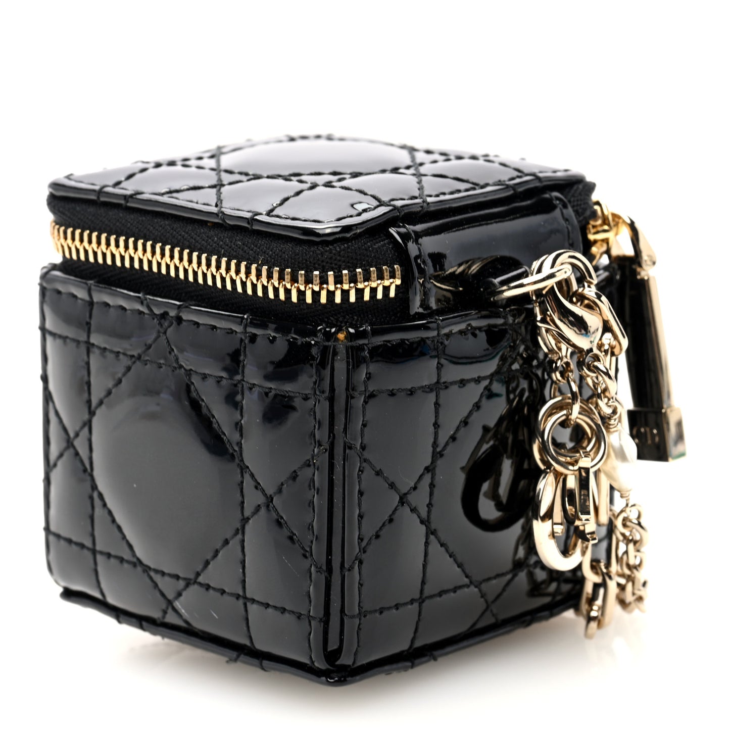 Patent Cannage Cube Wristlet Black