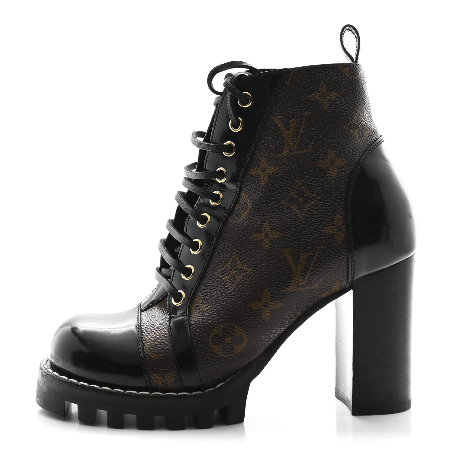 Louis Vuitton Patent Calfskin Monogram Star Trail Ankle Boots 37.5