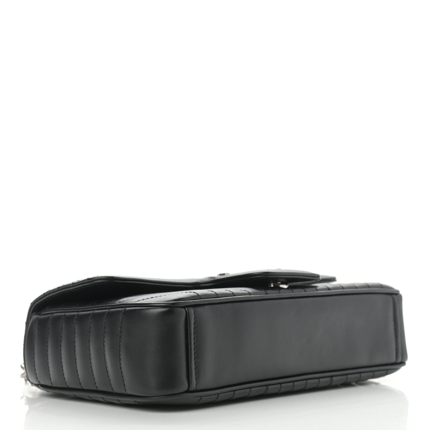 Soft Calfskin Impunture Diagramme Medium Chain Flap Shoulder Bag Black