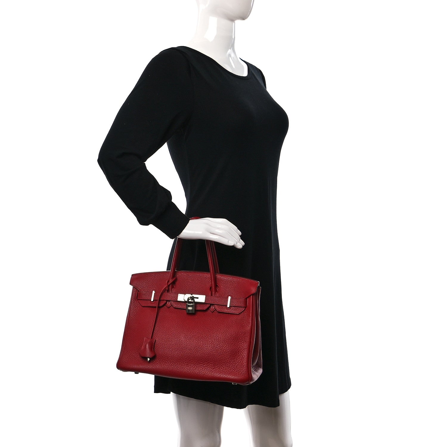 Hermes Taurillon Clemence Birkin 30 Rouge Garance 2 of 13
