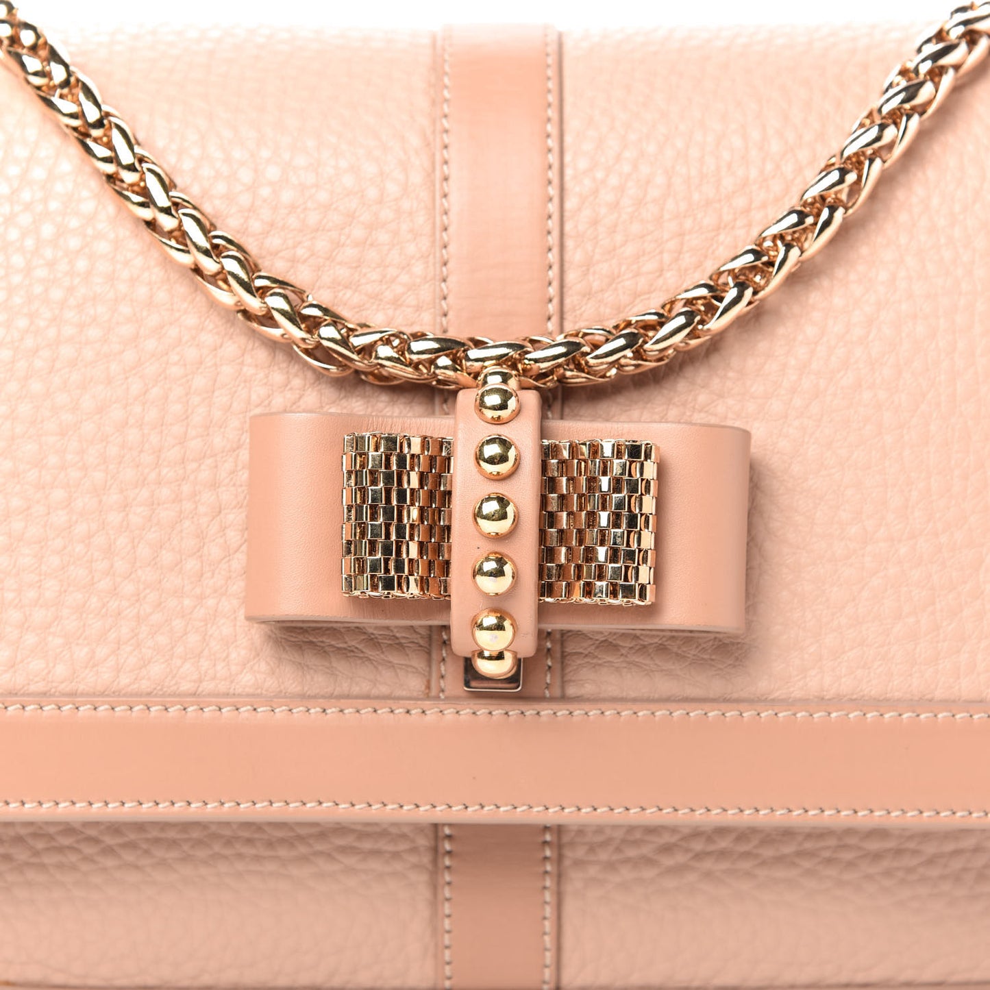 Soft Calfskin Small Sweety Charity Shoulder Bag Nude