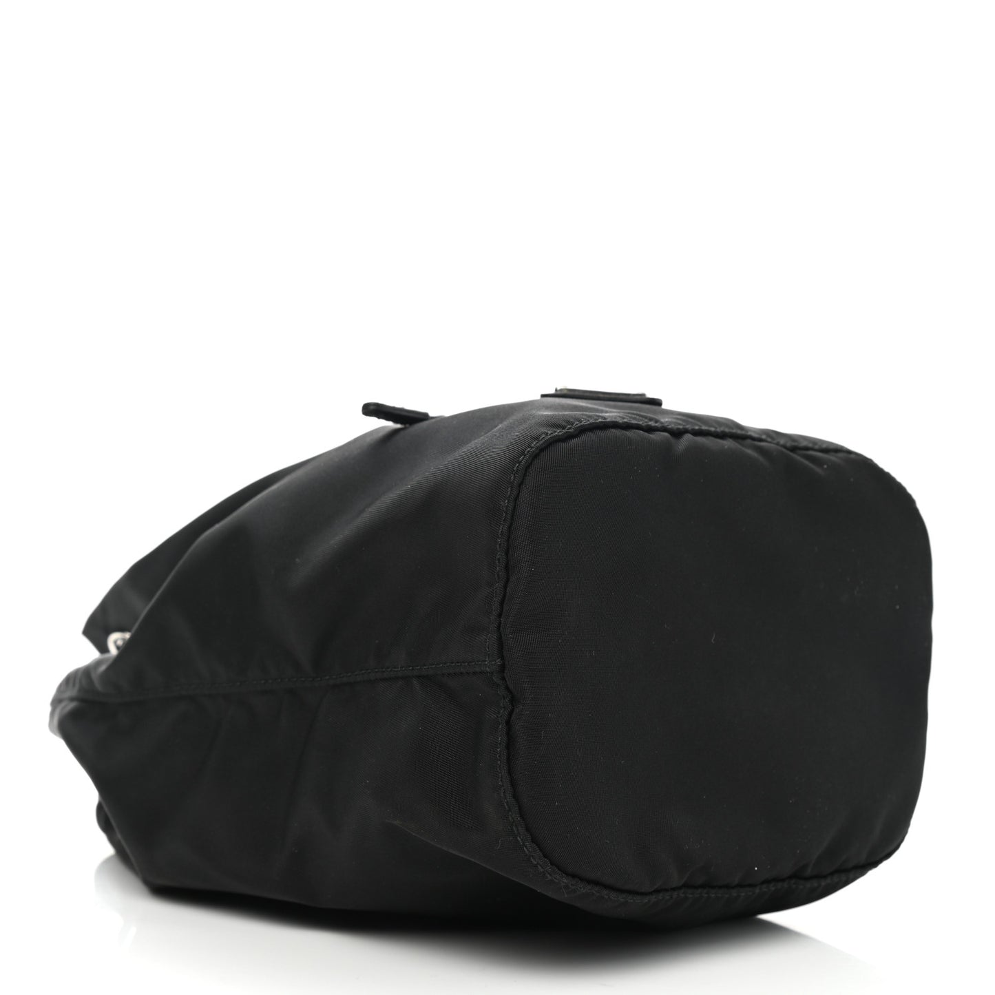 Saffiano Tessuto Nylon Vela Bucket Wristlet Black