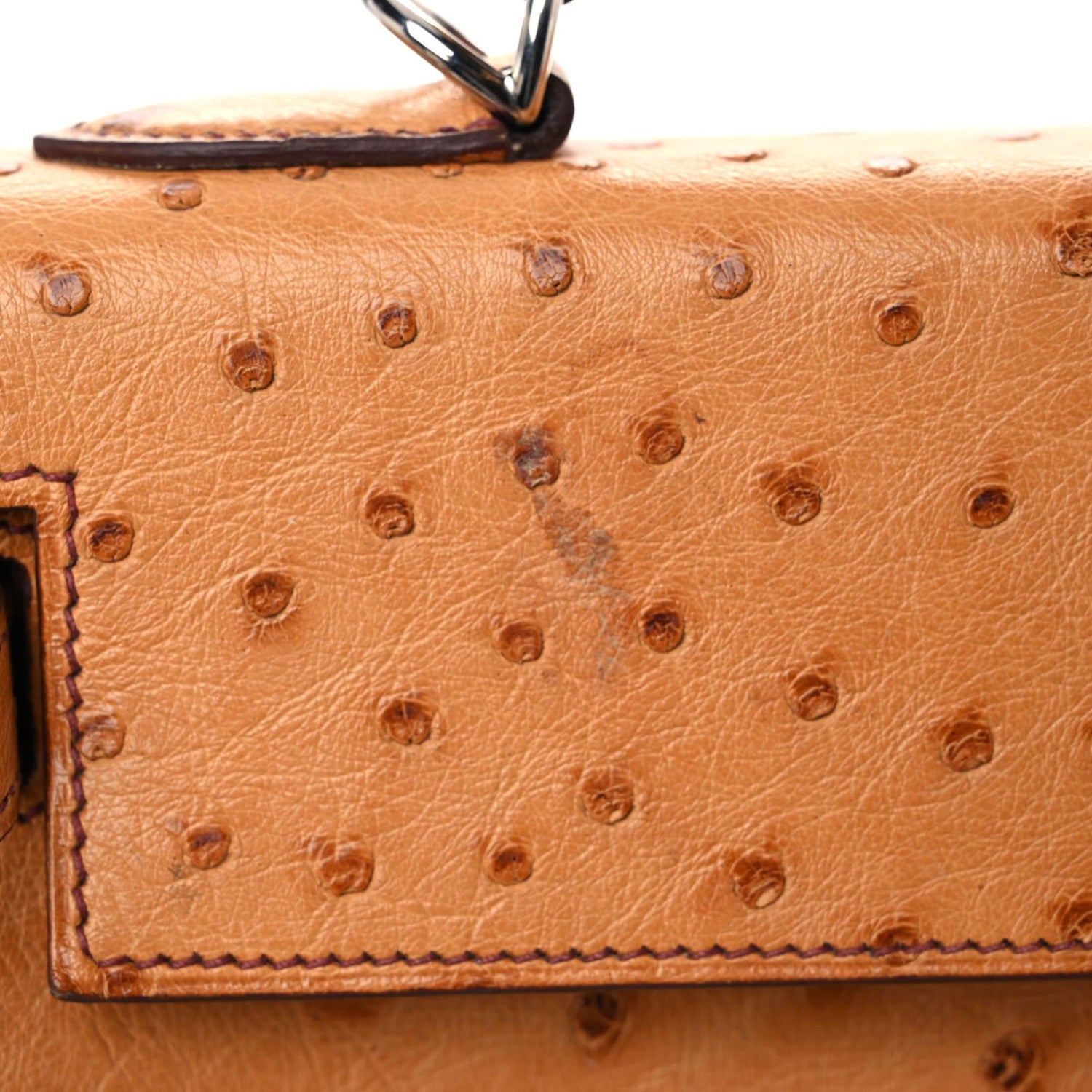 Hermes Ostrich Kelly Retourne 32 Gold 17 of 18