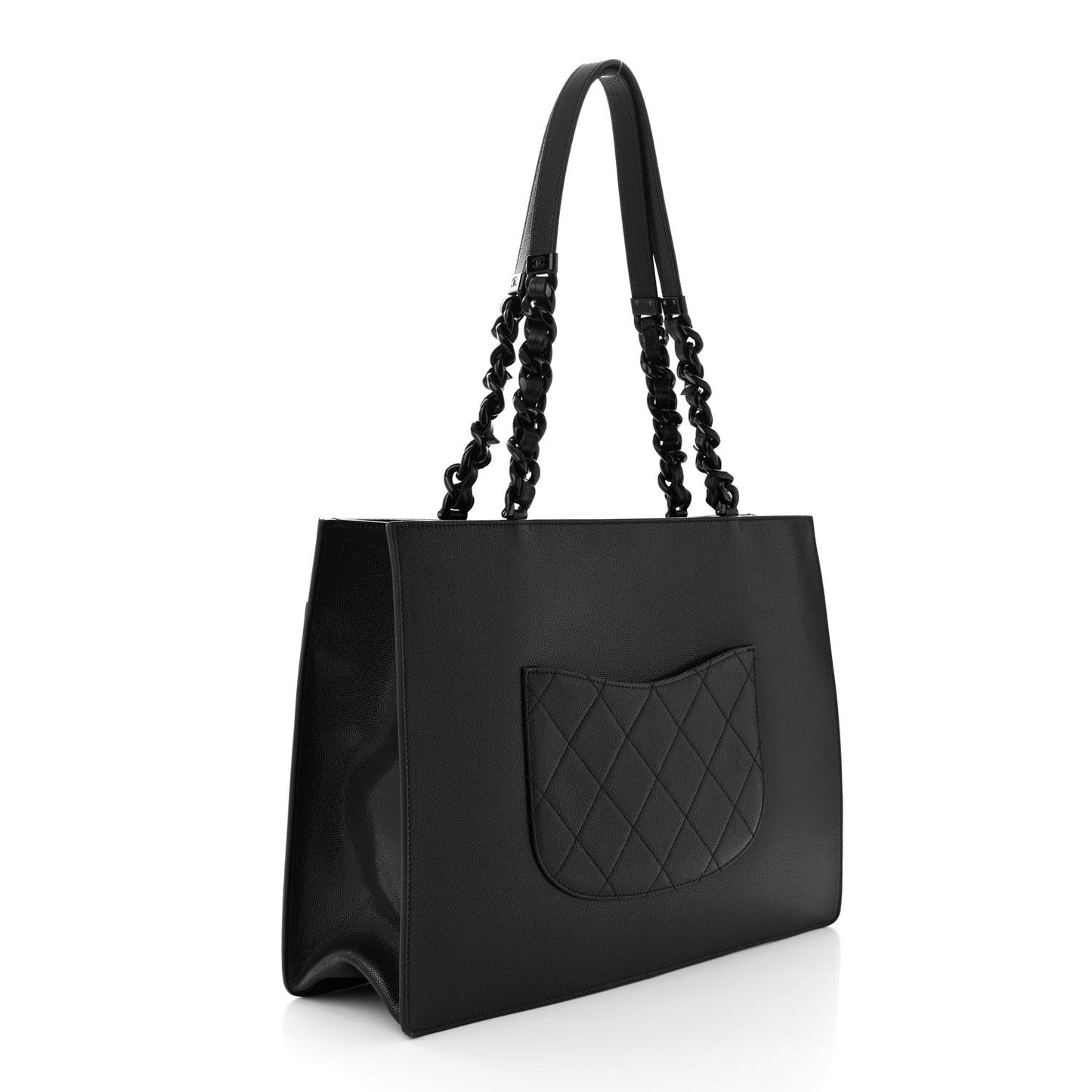 Caviar Quilted My Everything Large Shopping Tote Black