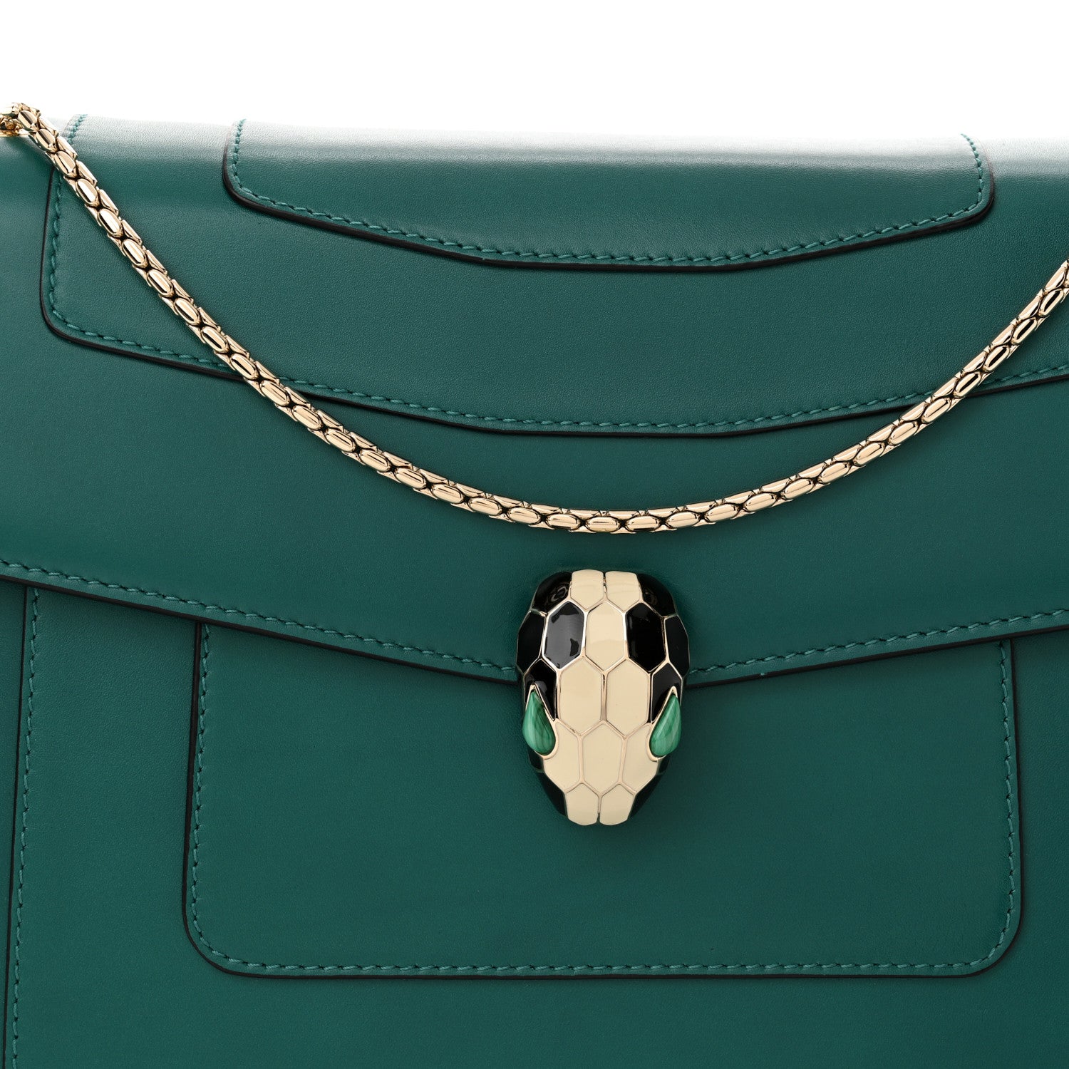 Bulgari Calfskin Medium Serpenti Forever Crossbody Bag Emerald Green 8 of 12