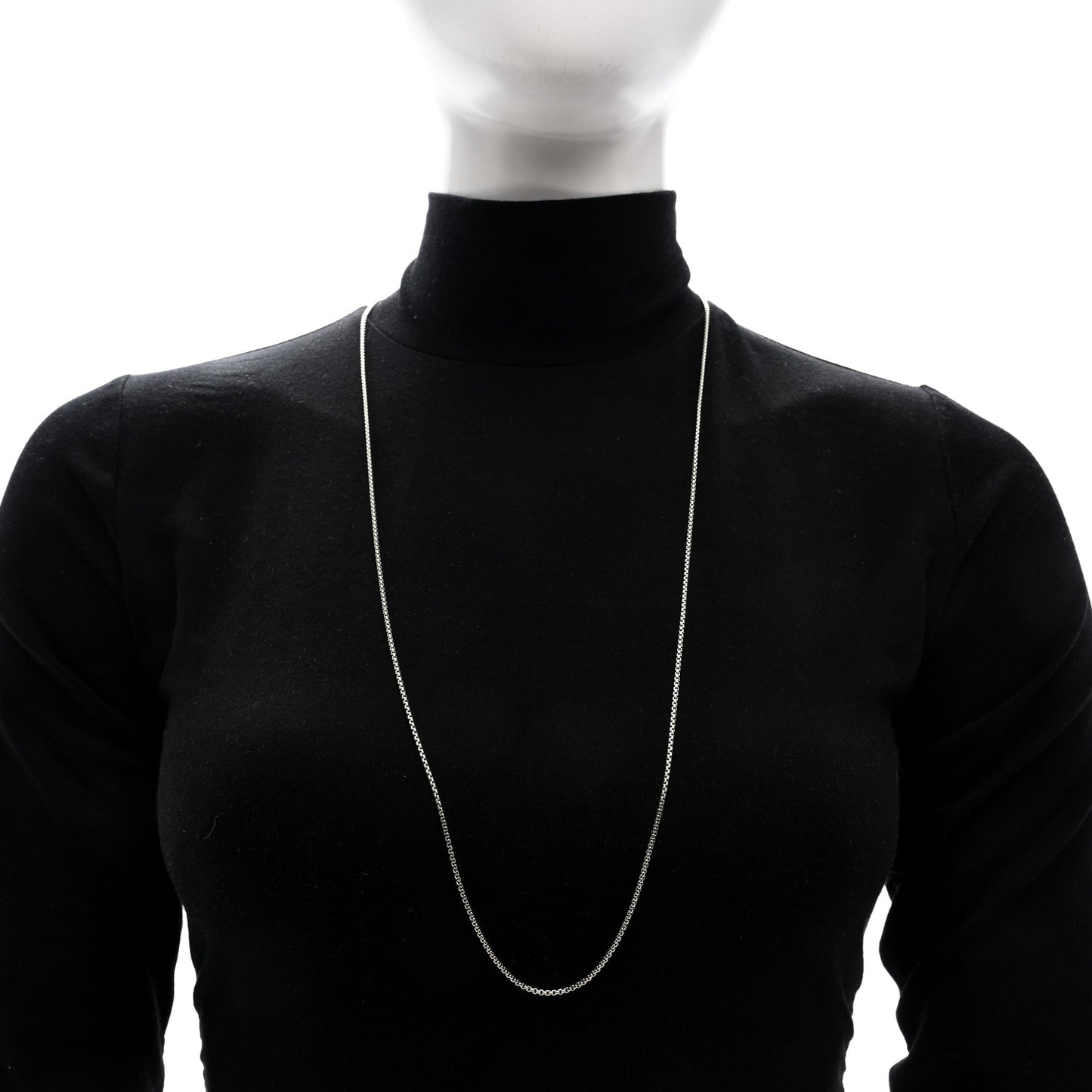 Sterling Silver 1.7mm Box Chain Slider Necklace 36"