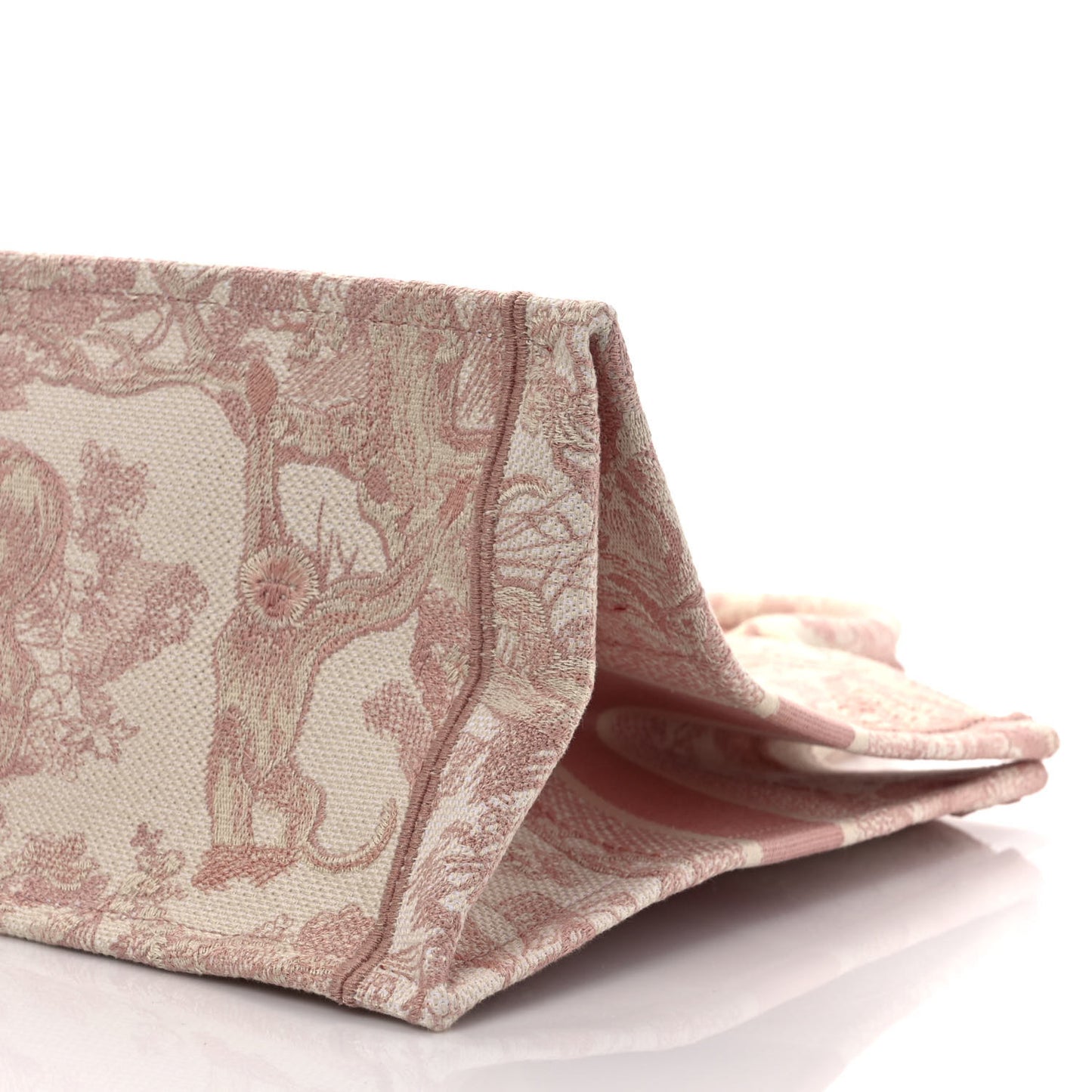 Canvas Embroidered Medium Dioriviera Toile De Jouy Book Tote Rose