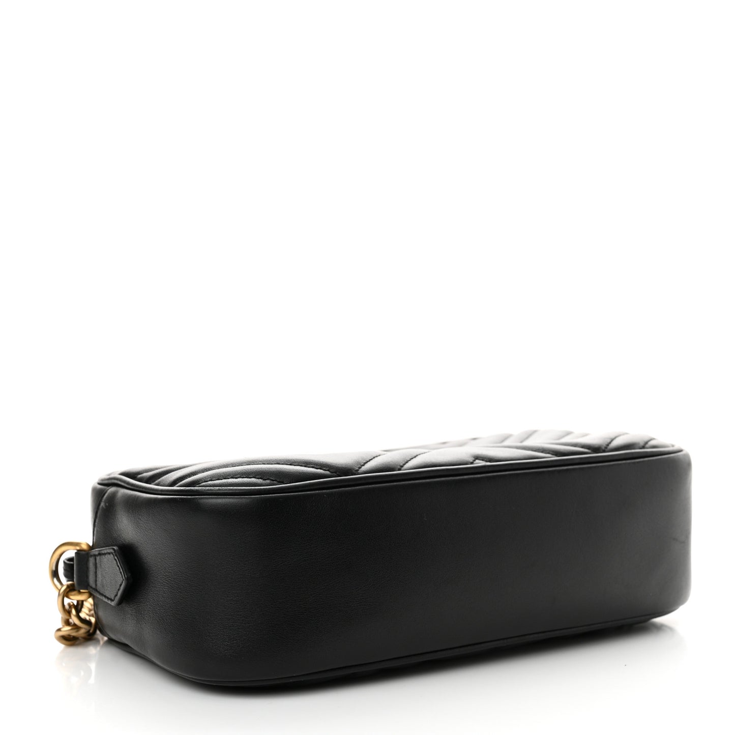 Calfskin Matelasse Small GG Marmont Chain Shoulder Bag Black