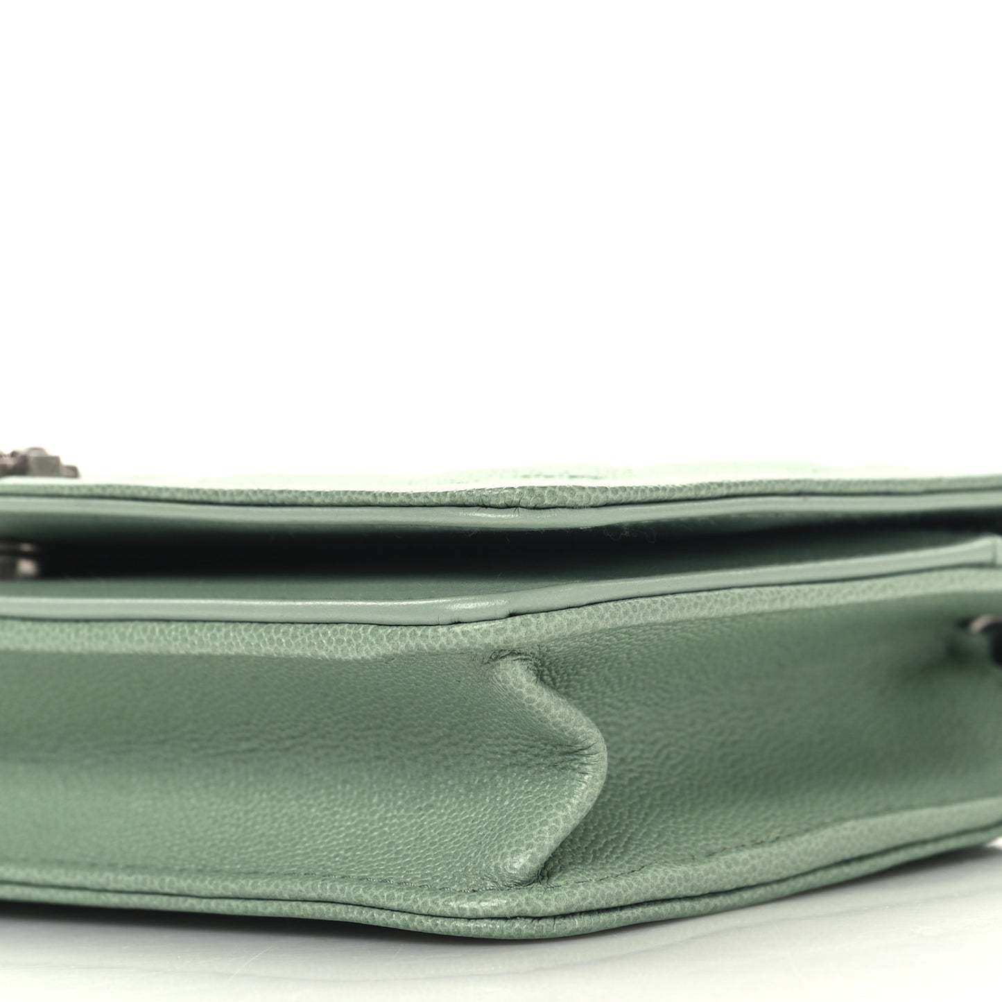 Caviar Quilted Boy Wallet On Chain WOC Light Green