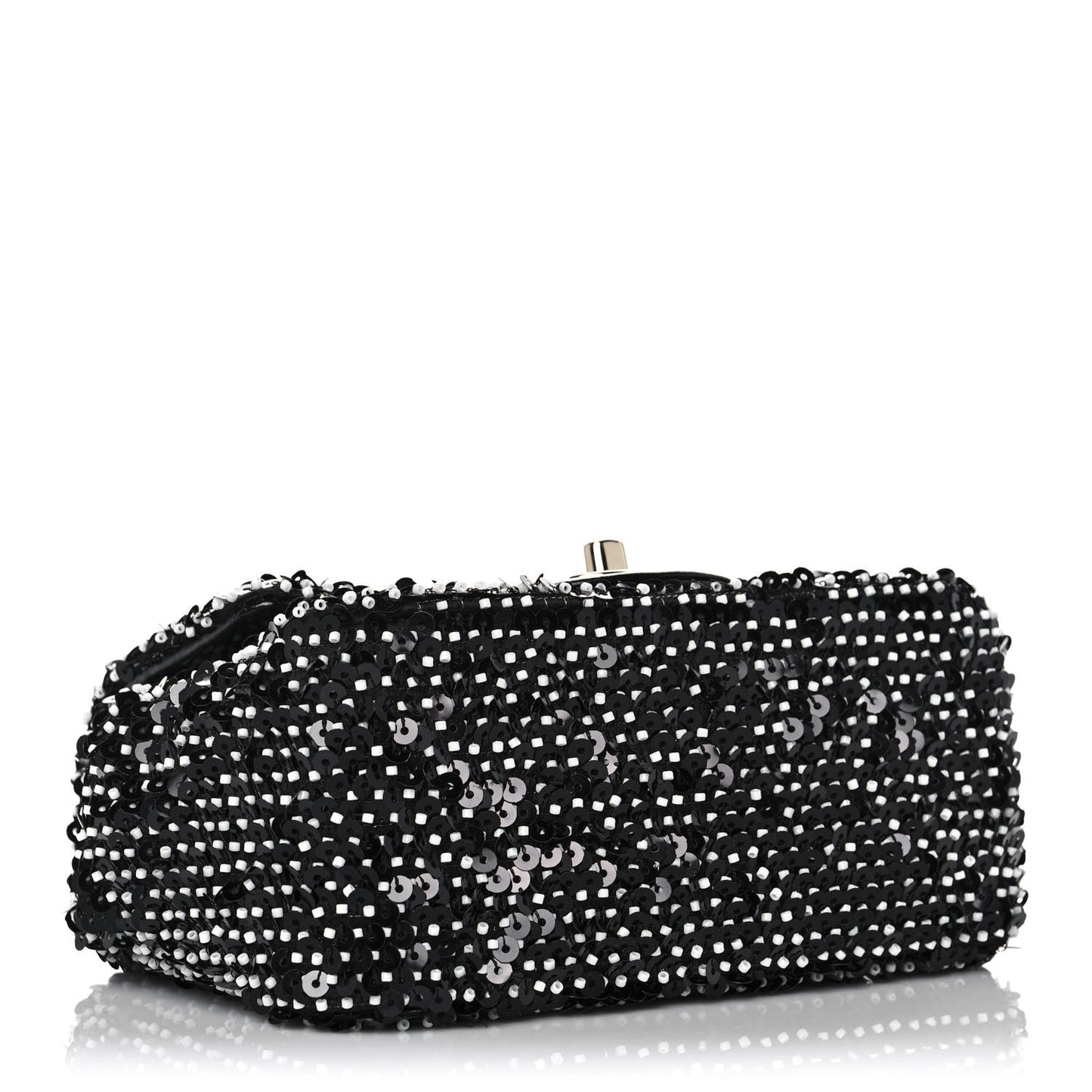 Sequin Mini Square Flap Black